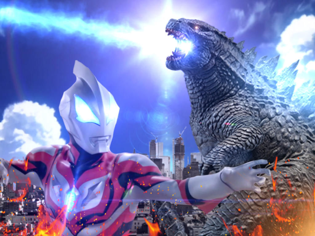 Wallpaper #wEDgL5MBJhL2WPbaU77v297 Godzilla vs Ultraman Geed by Jacksondeans on Deviantart