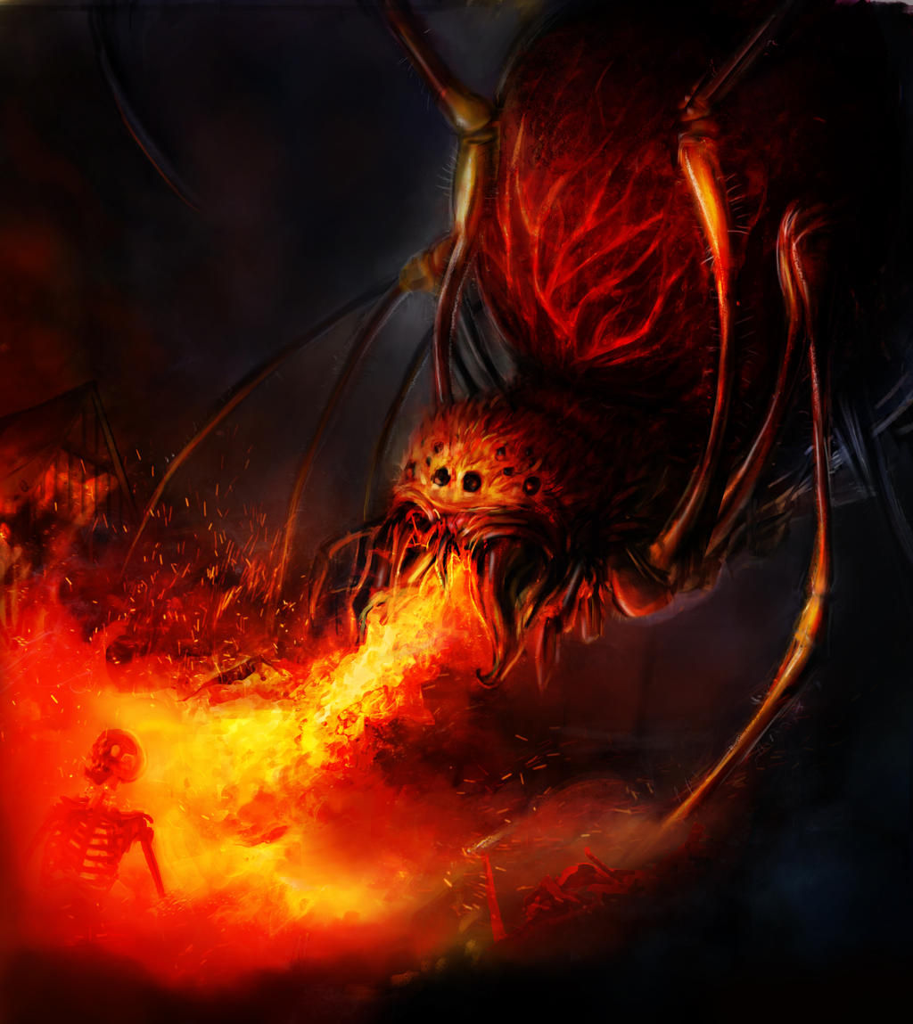 Wallpaper #SWfJC5MBSpphPi3-s9u925 Fire Breathing Spider by Danielclasquin on Deviantart