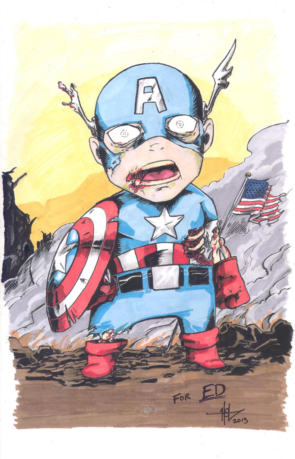 Wallpaper #nTEINpMB5zzyi_yYaFjH159 Chibi Zombie Captain America by Creeeeeees on Deviantart