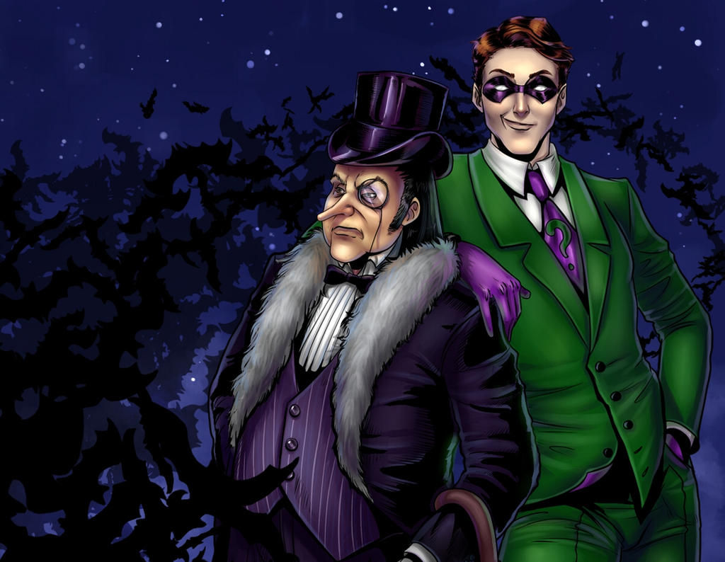 Wallpaper #LBnQLo8BtGB6xQ789pZe53 Riddler and Penguin by Salamandra88 on Deviantart