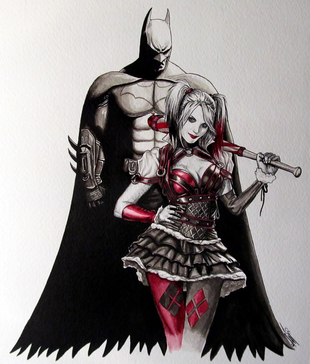Wallpaper #9n1N8I4Bnwiau_P6IwWm0 Batman and Harley Quinn Painting by Lethalchris on Deviantart