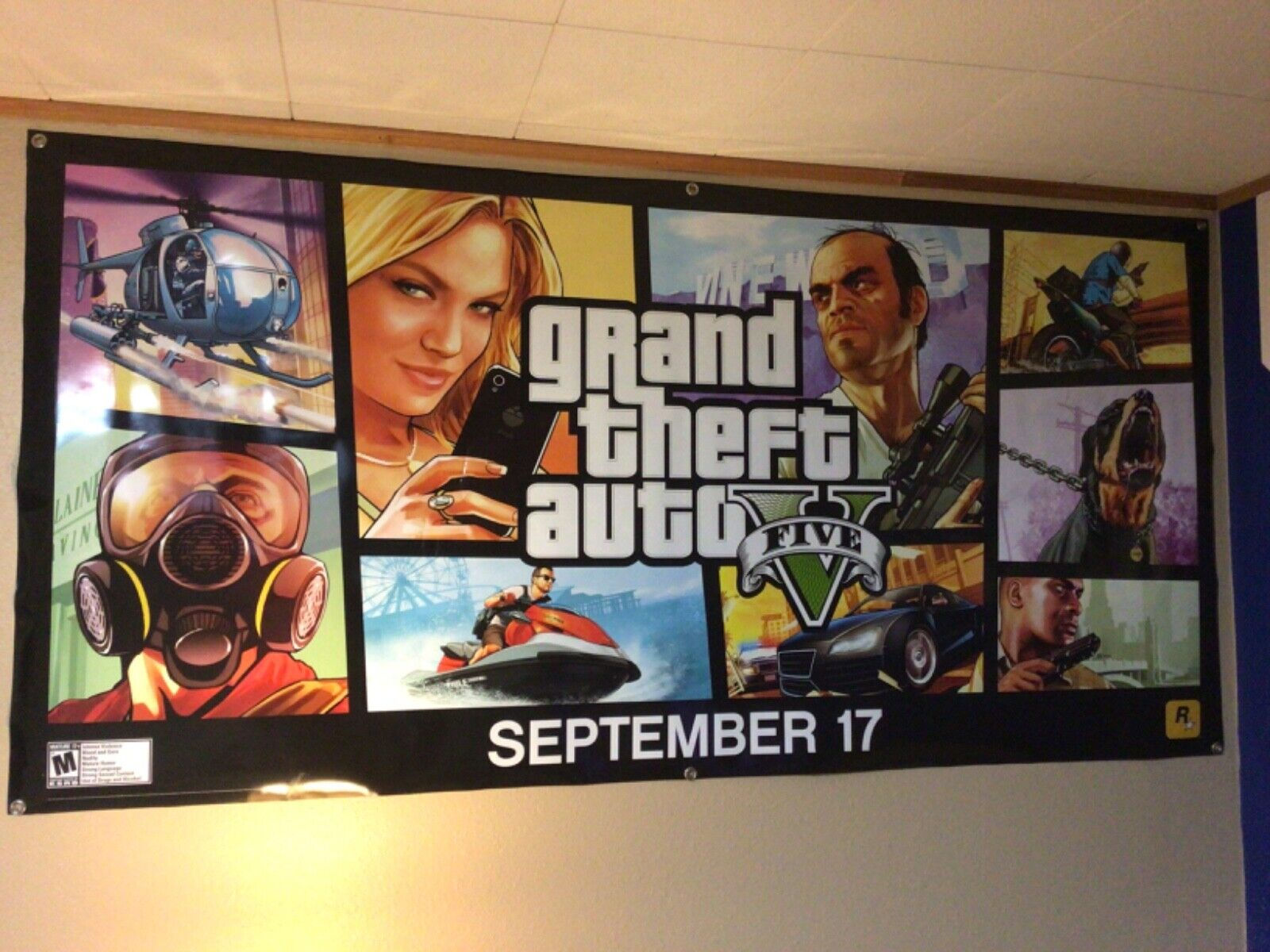 Wallpaper #RWgOGZMBSpphPi3-BxVL241 Mavin Grand Theft Auto V Gta 5 Poster 3 X 6 Vinyl Wall Banner Store