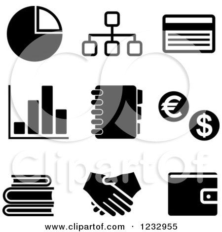 Wallpaper #wZyy4ZIBZHQxiYarrLy473 Clipart of Black and White Business Icons 2 Royalty Free Vector