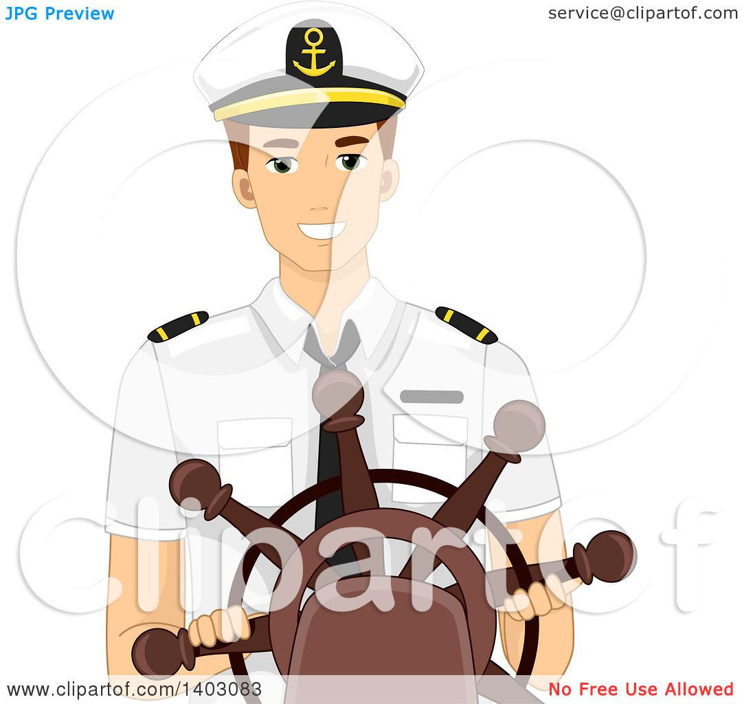 Wallpaper #sTGvNZMB5zzyi_yYOVfz283 Clipart of a Brunette Caucasian Captain Steering a Ship Royalty Free