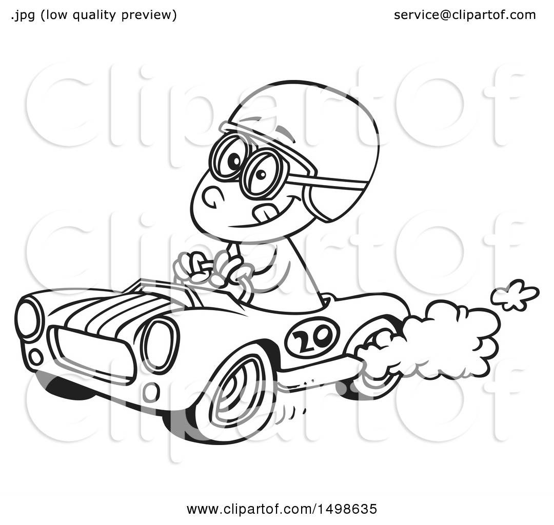 Wallpaper #Tj9HPJMBLiIJ4c9O7ZGl212 Clipart of a Cartoon Black and White Race Car Driver Boy Royalty Free