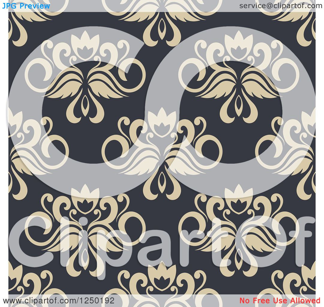 Wallpaper #_B38KpMBlOZrFDOk3MQL163 Clipart of a Seamless Background Pattern of Floral Royalty Free