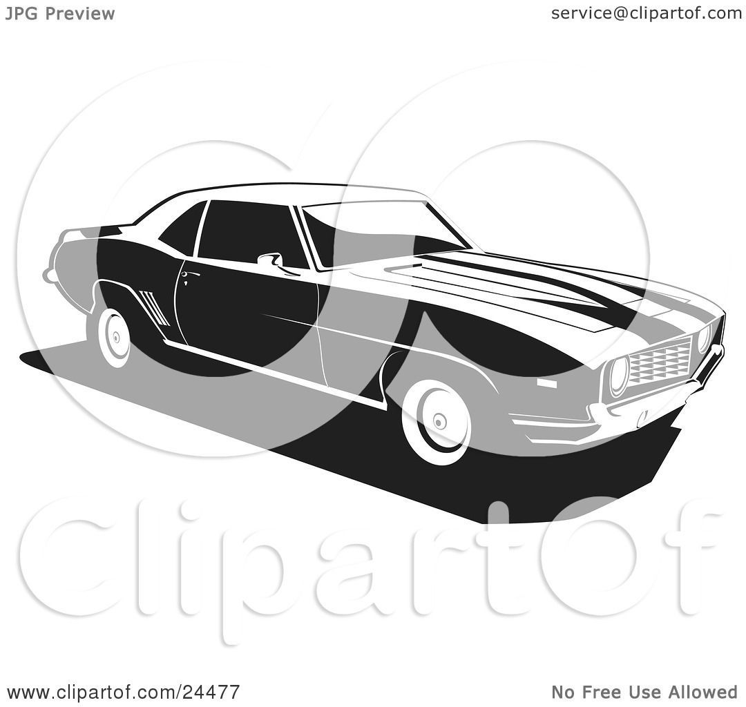 Wallpaper #UEABMJMBJhL2WPbawr9e31 Clipart Illustration of a 1970 Chevy Camaro Muscle Car with Racing