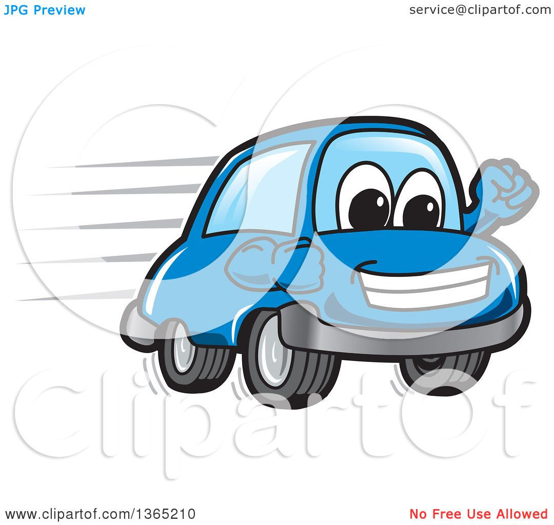 Wallpaper #Tj9HPJMBLiIJ4c9O7ZGl6 Clipart of a Happy Blue Car Mascot Speeding Royalty Free Vector