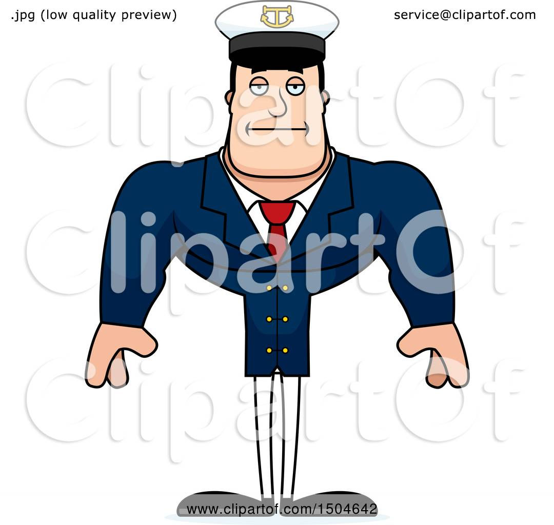 Wallpaper #sTGvNZMB5zzyi_yYOVfz238 Clipart of a Bored Buff Caucasian Male Sea Captain Royalty Free