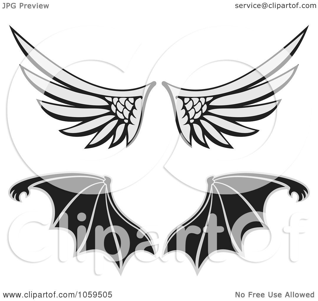 Wallpaper #PSwtSZMB0E1QgA7wZ_IR245 Royalty Free Vector Clip Art Illustration of a Digital Collage of Angel