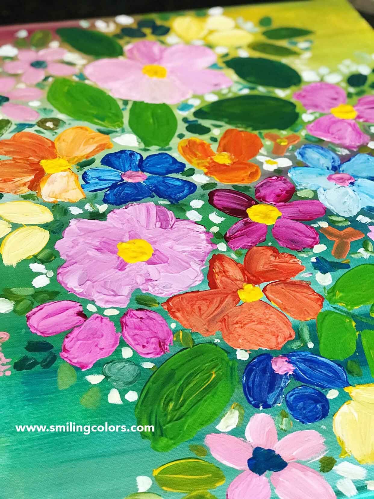 Wallpaper #_hk9Io8BtGB6xQ78qYEx5 Step by Step Acrylic Painting Tutorial for Easy Flowers Smitha Katti
