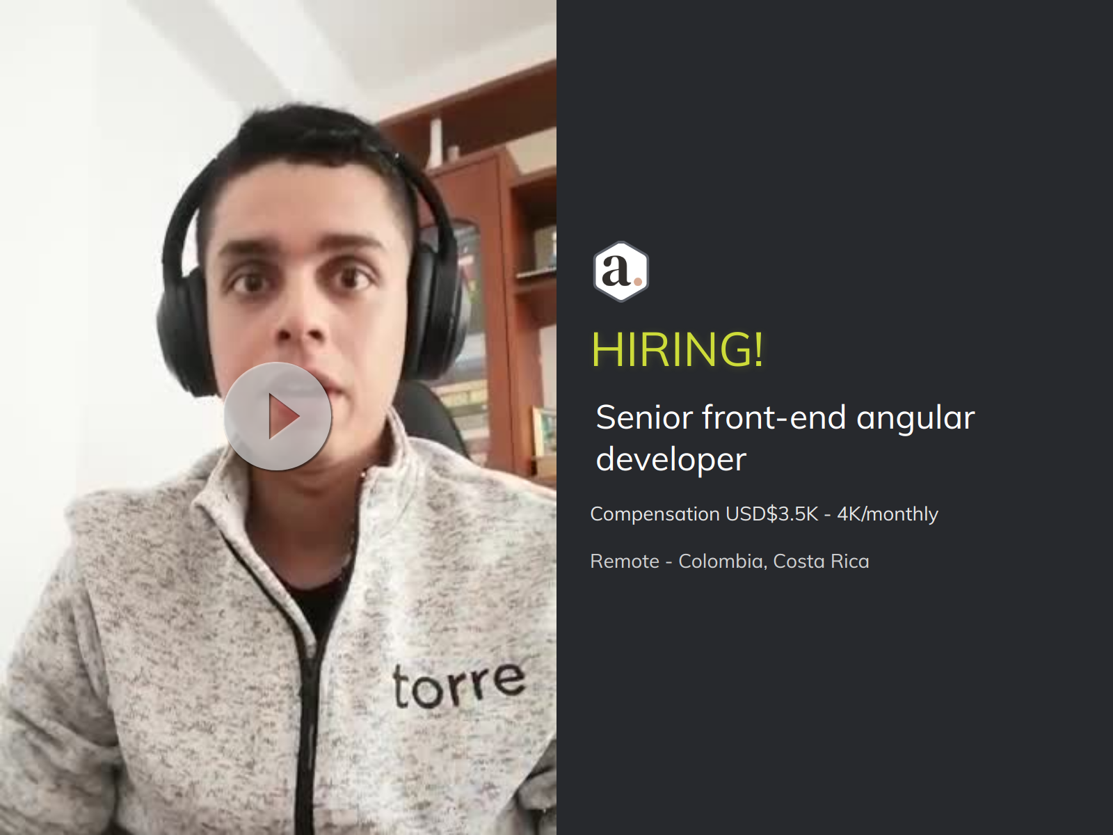 Wallpaper #J__VZ5MB3lSXT3zUqOOy374 Senior Front End Angular Developer at Adoreal Torre