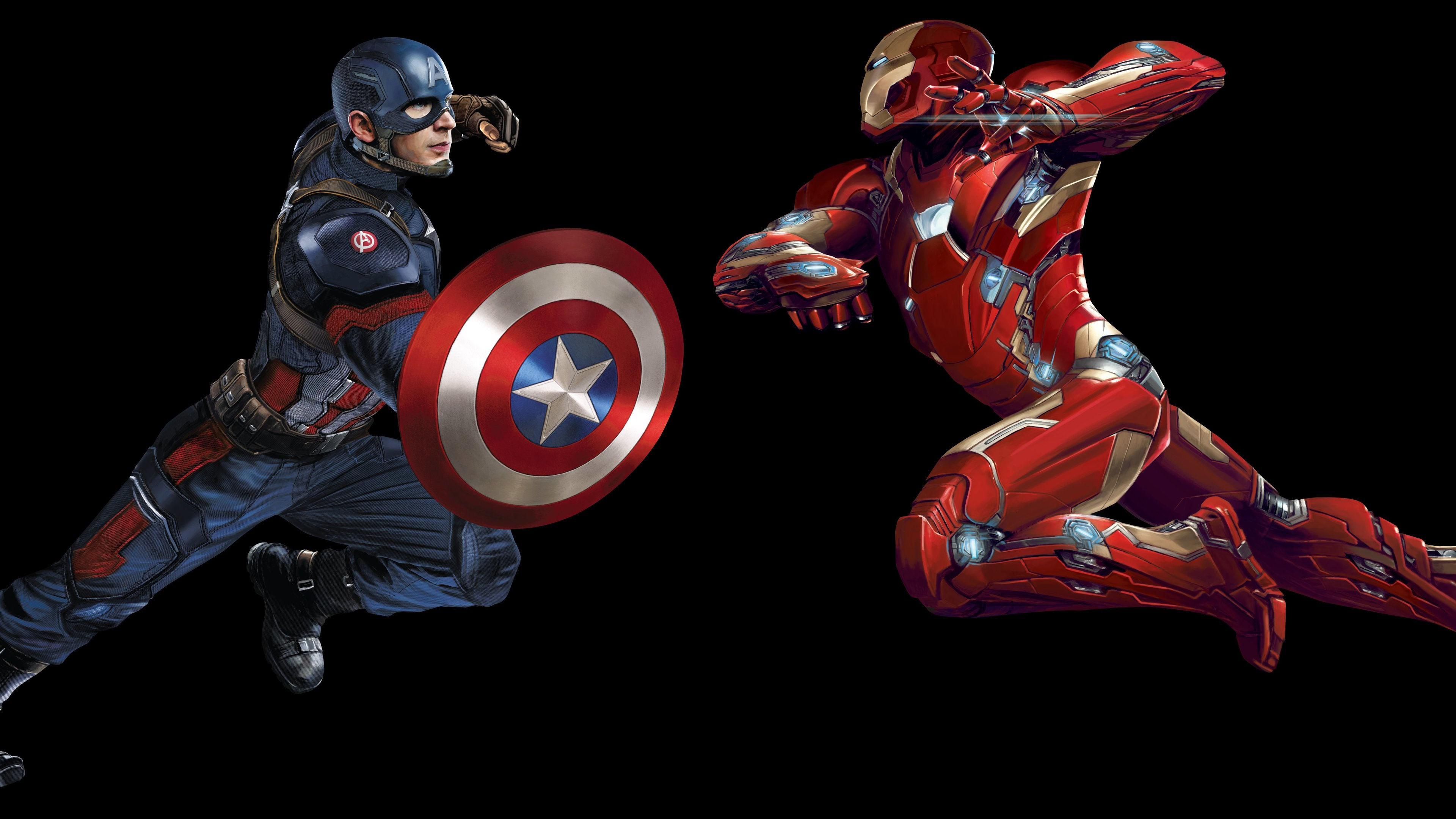 Wallpaper #B0C9D 3840x2400 Captain America vs Iron Man 4K 2020 4K HD 4K Wallpapers