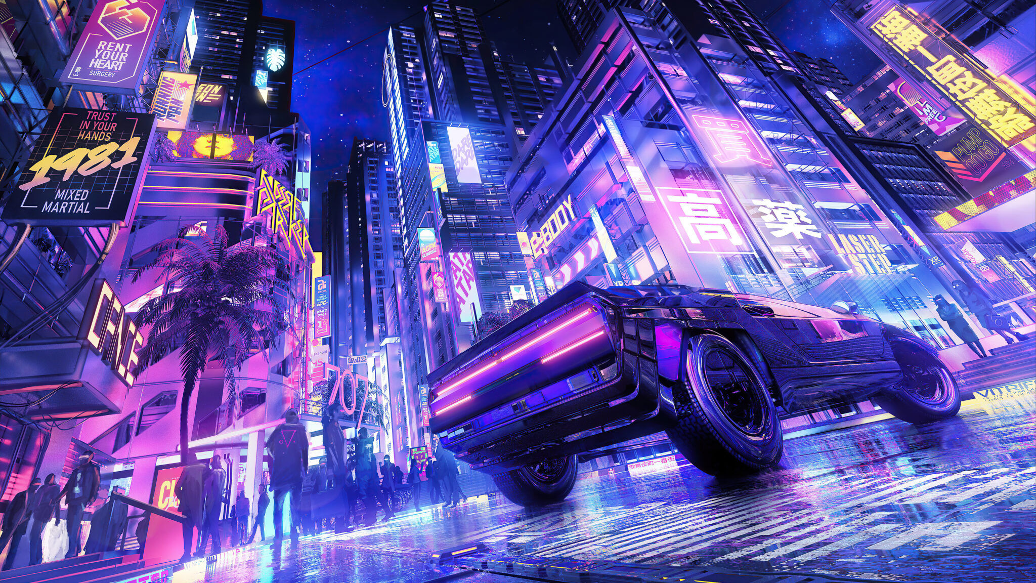 Wallpaper #0D18E 2560x1440 Cyberpunk City Future Digital Art 1440p Resolution HD 4K