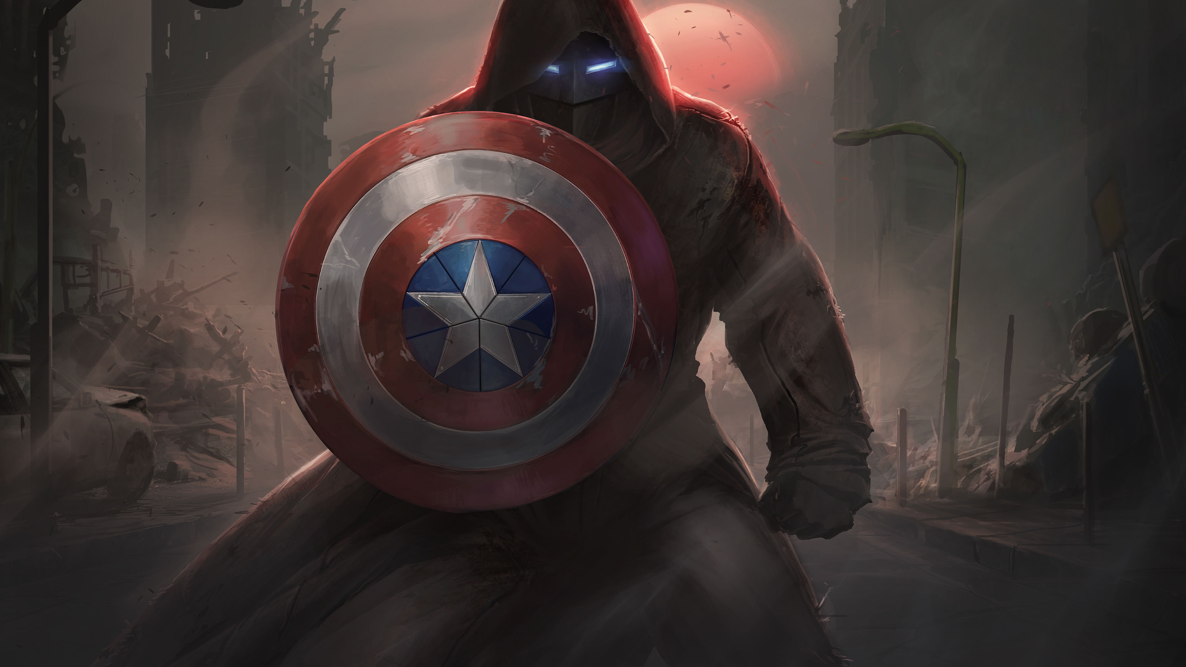 Wallpaper #4hkbKY8BtGB6xQ78uIcv57 Captain America with His Shield Iron Mask Contest of Champions Marvel