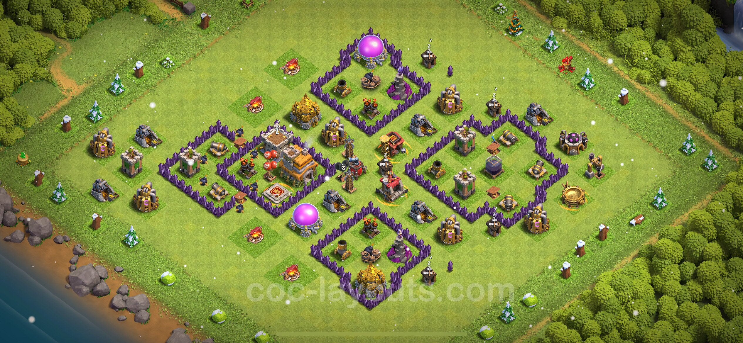 Wallpaper #3GicIZMBSpphPi3-nTDR388 Farming Base Th7 with Link Anti Everything Clash of Clans 2023