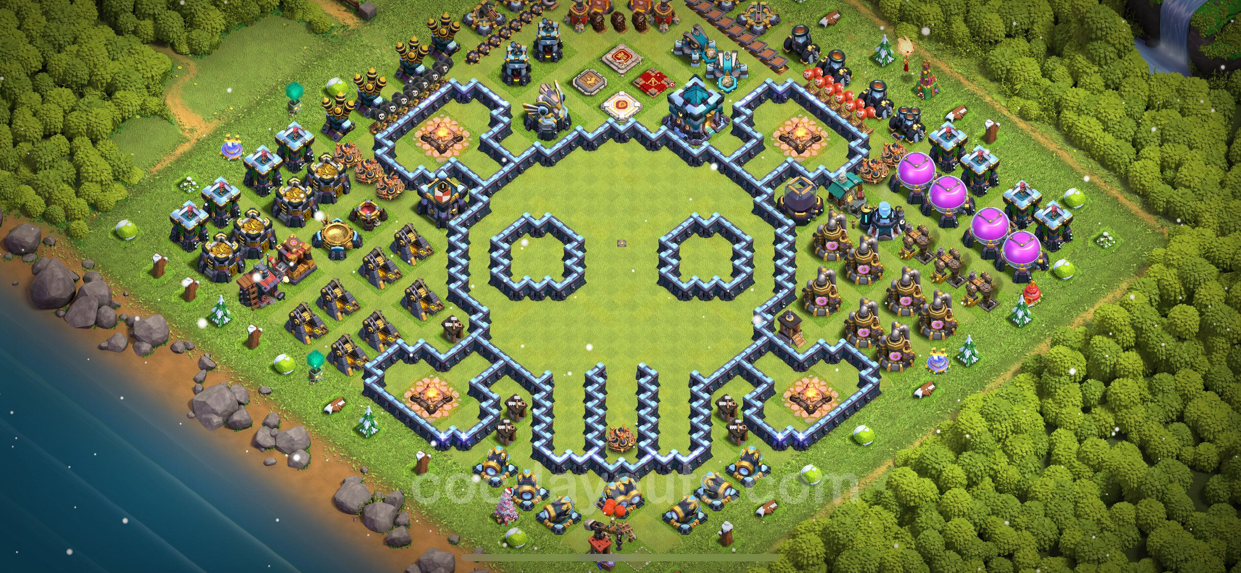 Wallpaper #0GfQDJMBSpphPi3-MeDy440 Best Funny Troll Base Th13 with Link 2023 Town Hall Level 13 Art Base