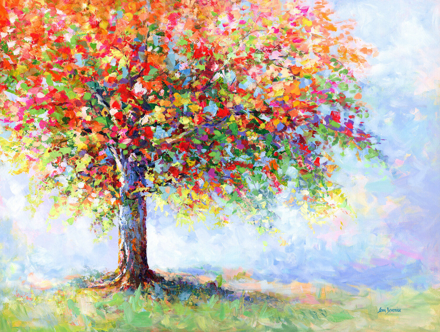 Wallpaper #M9vBYZcBzF5tfotJ3uVO144 Colorful Tree of Life by Leon Devenice 2022 Painting Acrylic on