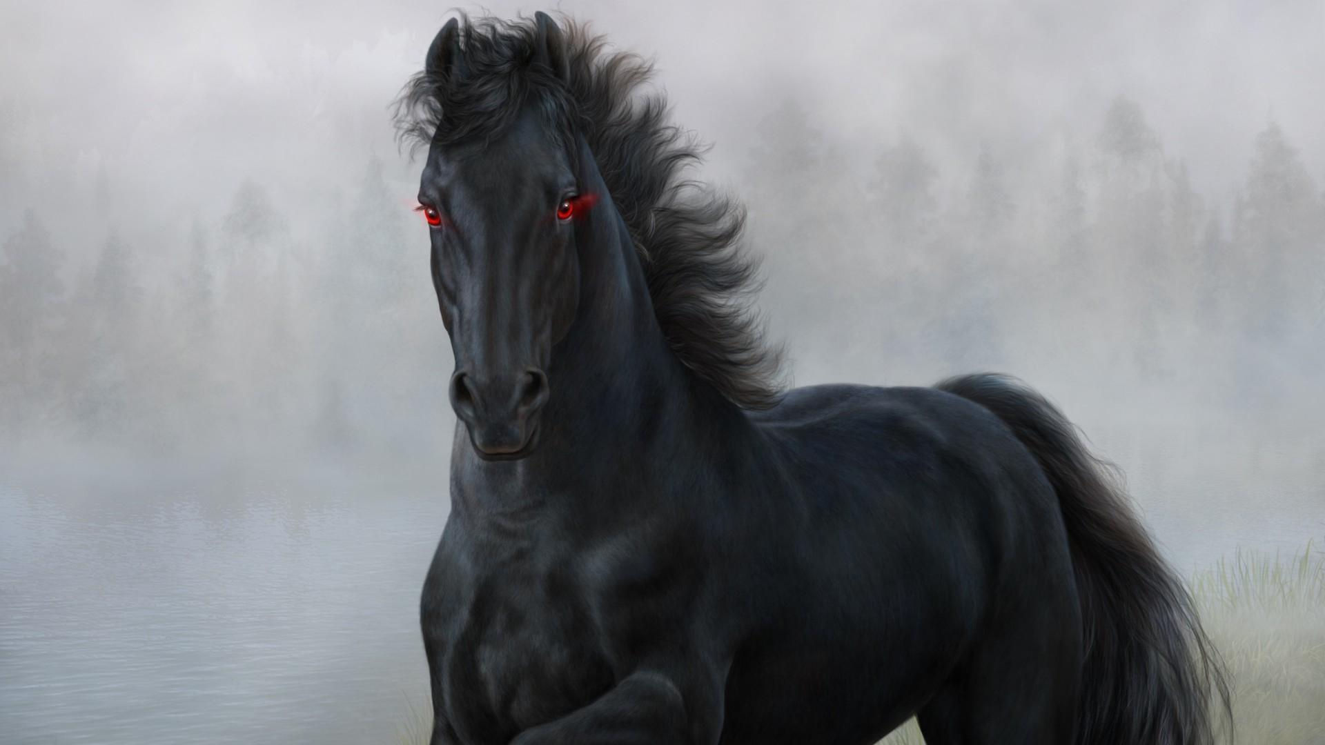 Wallpaper #bWfaEpMBSpphPi3-4_0h272 Black Horse with Red Eyes Wallpaper Backiee