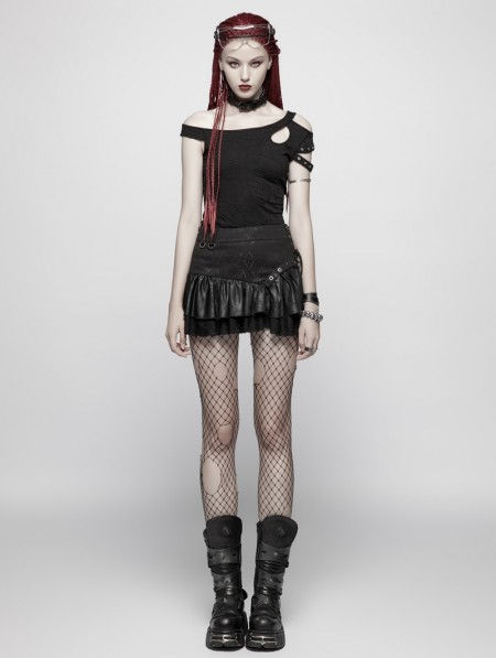 Wallpaper #_bmH3pIBJvJKYCmESQX031 Punk Rave Black Steampunk Mini Skirt Darkinclosetcom