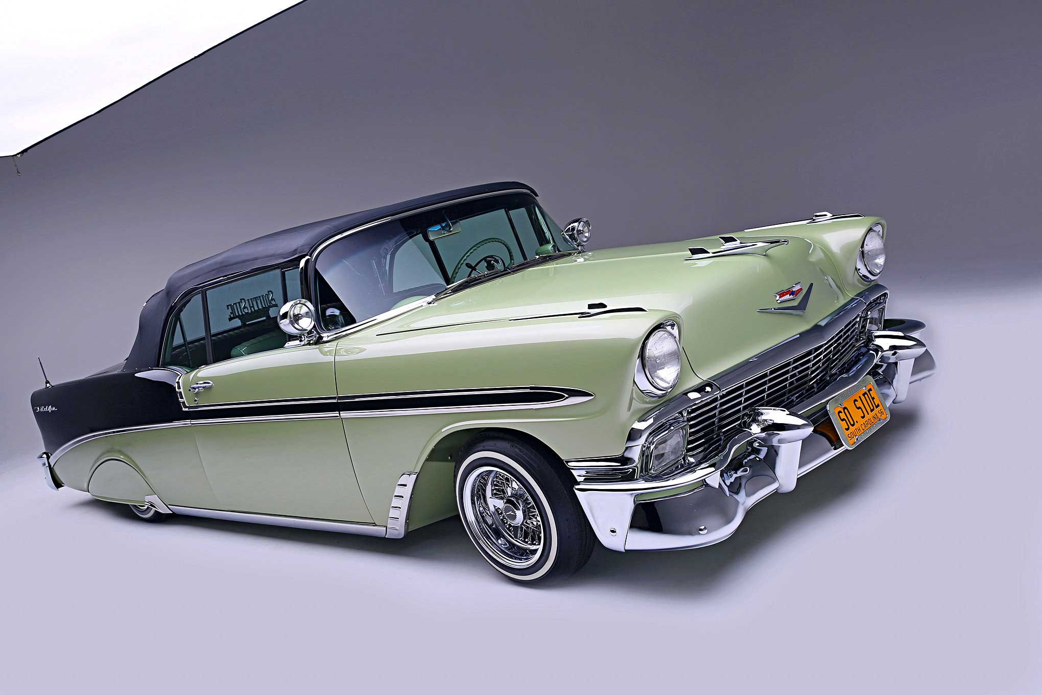 Wallpaper #c2c__JIBSpphPi3-x5fl287 1956 Chevrolet Bel Air Passenger Side Front View Lowrider