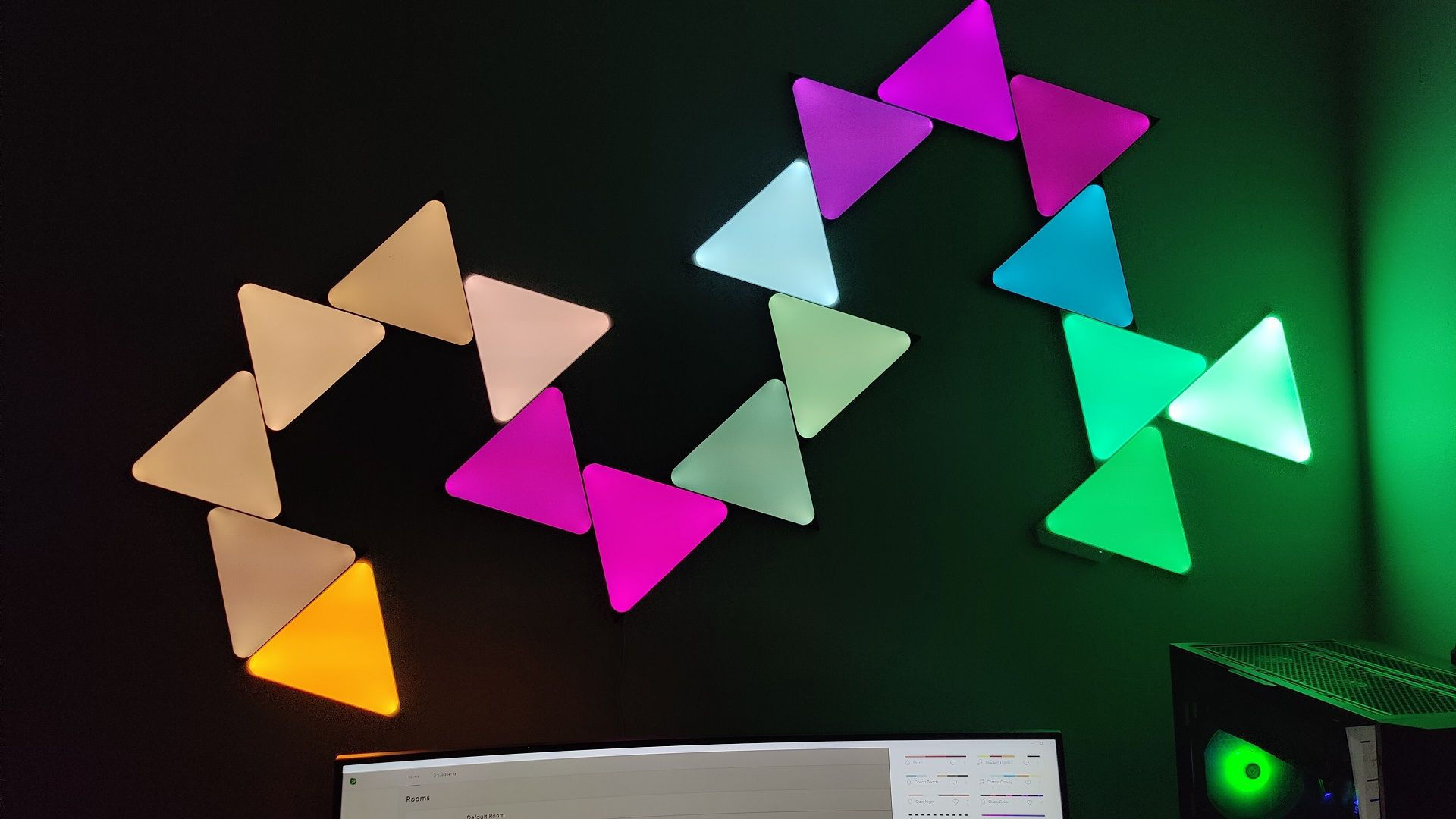 Wallpaper #G2f0-ZIBSpphPi3-oo8n386 Nanoleaf Shapes Ultra Black Triangles Review Mmorpgcom