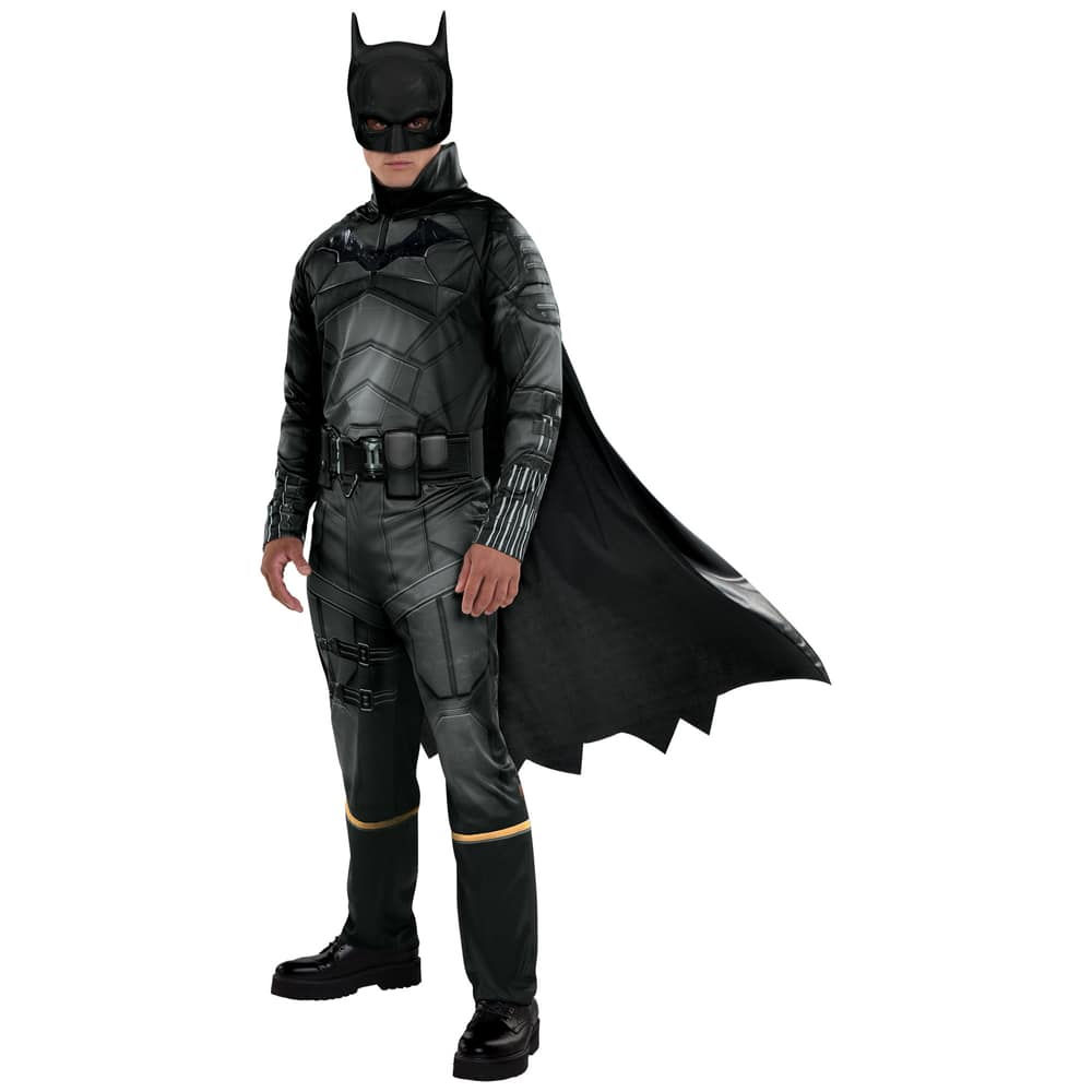 Wallpaper #_blT3pIBJvJKYCmEbwRK389 Mens DC Batman Black Jumpsuit with Cape Mask Halloween Costume