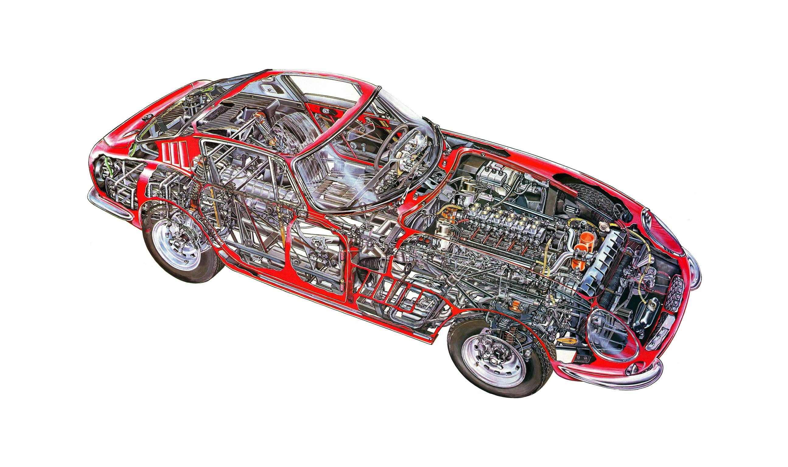 Wallpaper #NEBcMZMBJhL2WPbaIcZG304 Ferrari 275 Gtb Cutaway Drawing in High Quality