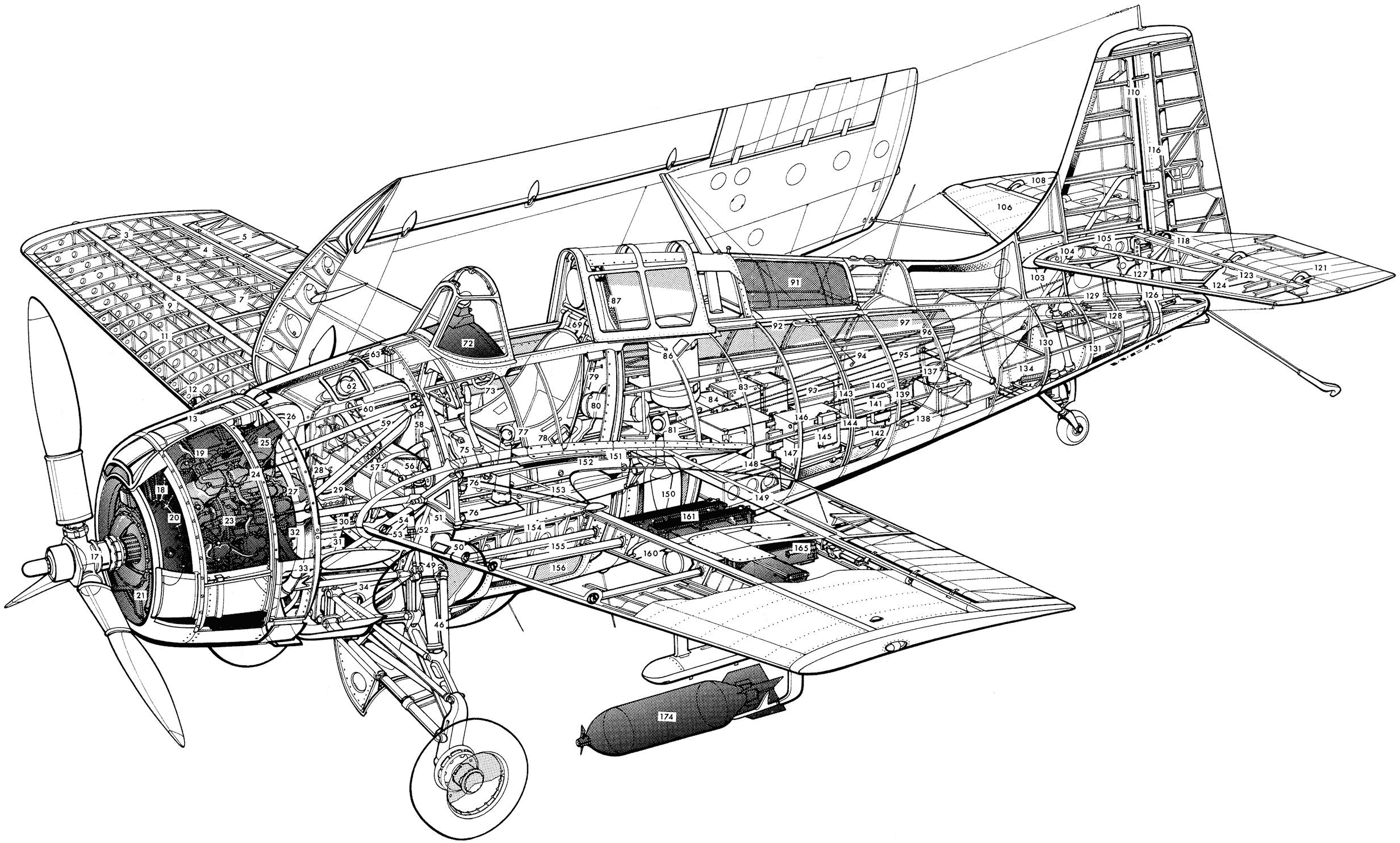 Wallpaper #pWfg9JIBSpphPi3-anyw207 Grumman F4f Wildcat Cutaway Drawing in High Quality