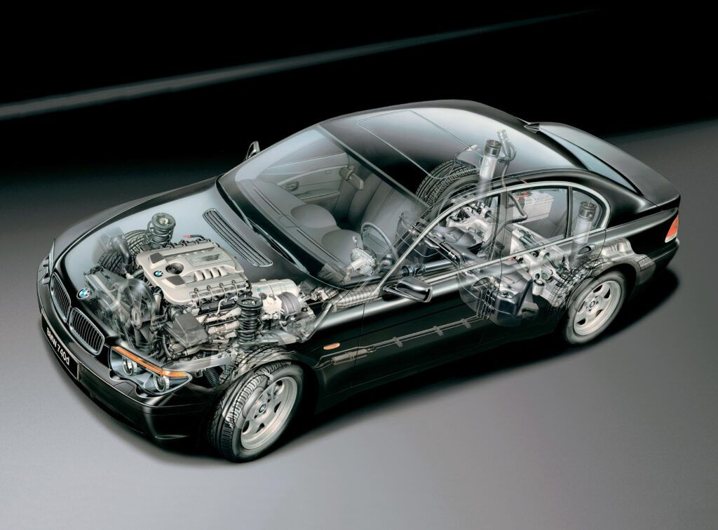Wallpaper #fJxD4pIBZHQxiYarrL_b313 BMW 7 Series E65 2002 Cutaway Drawing in High Quality
