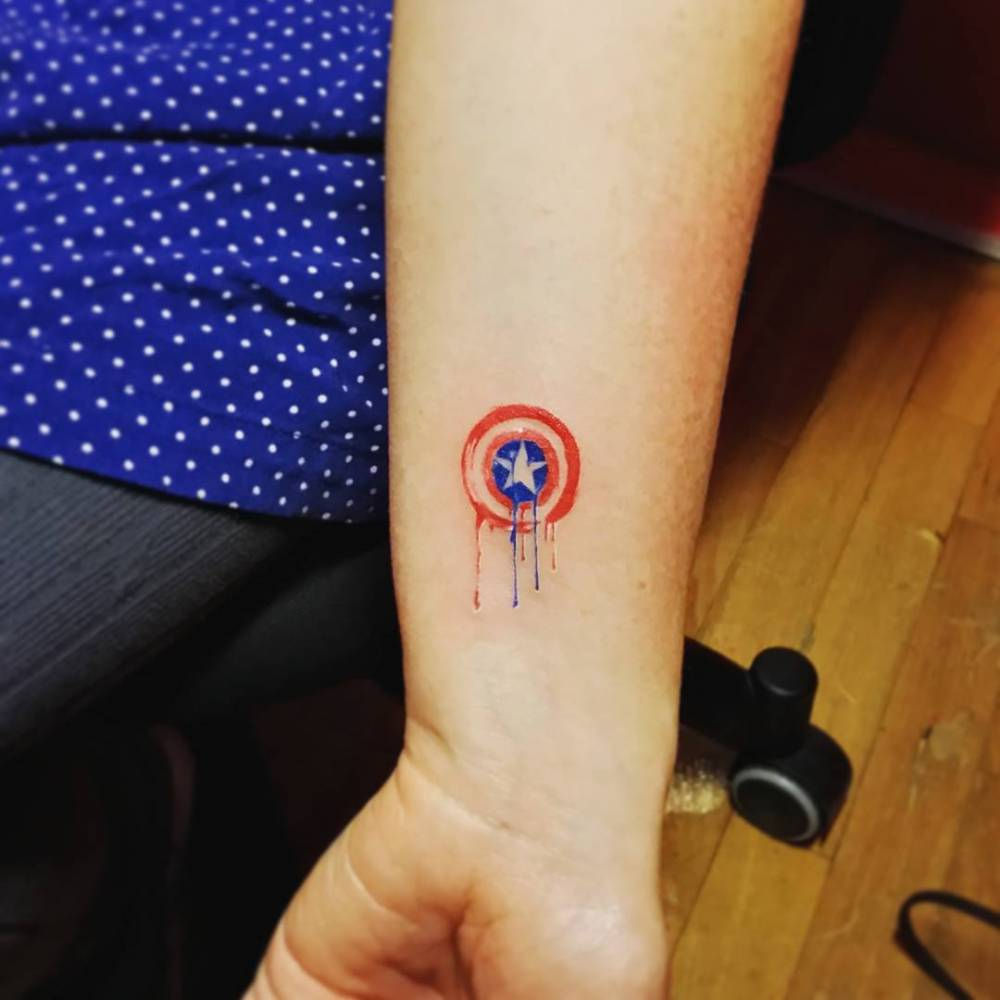 Wallpaper #P5zO4JIBZHQxiYarB7hG292 Watercolor Style Captain America Inspired Tattoo on the