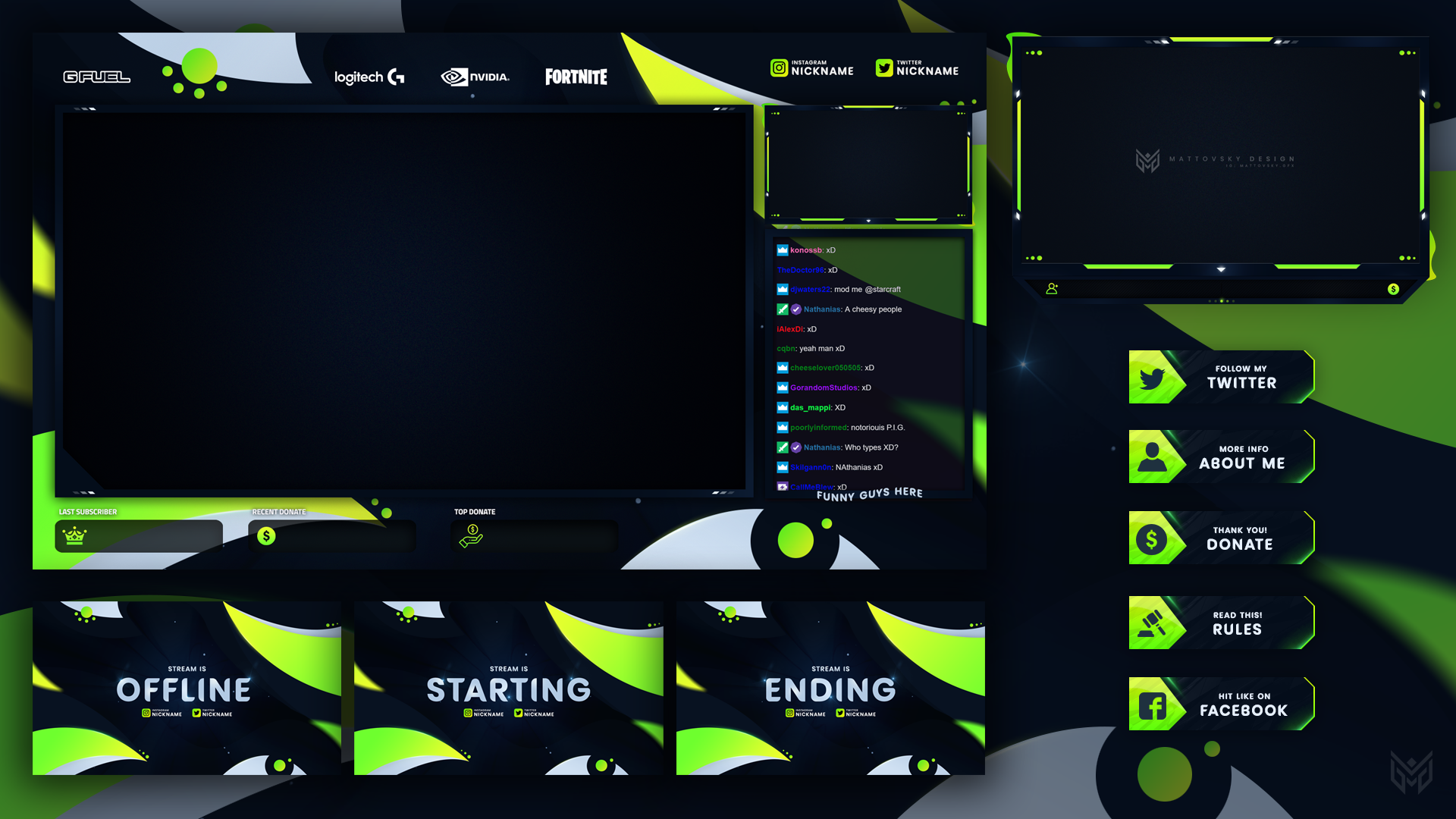 Wallpaper #Y88FO5MBOBUYluQYwLqS44 Free Twitch Overlay Template Yellowblack Stream Overlay Templates