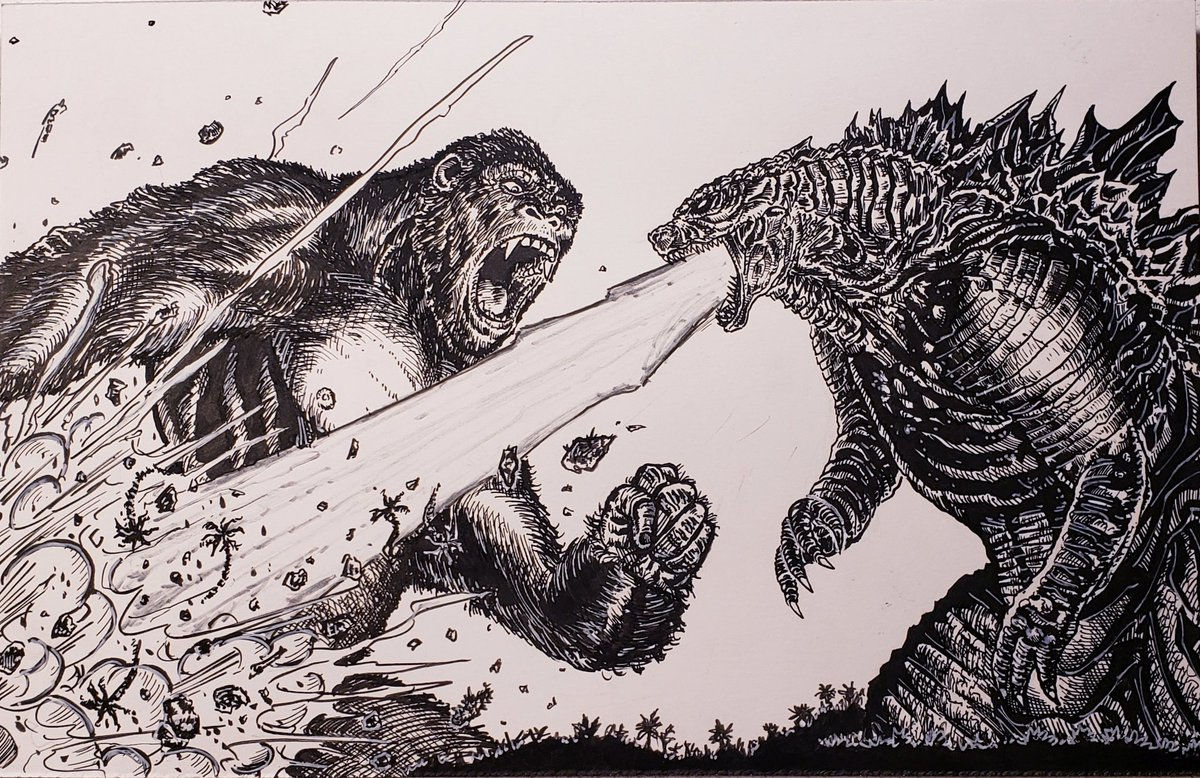 Wallpaper #1u_fTJMBMN-XEVvVqz47201 Godzilla vs King Kong Coloring Pages 2020 Kong vs Godzilla Drawing