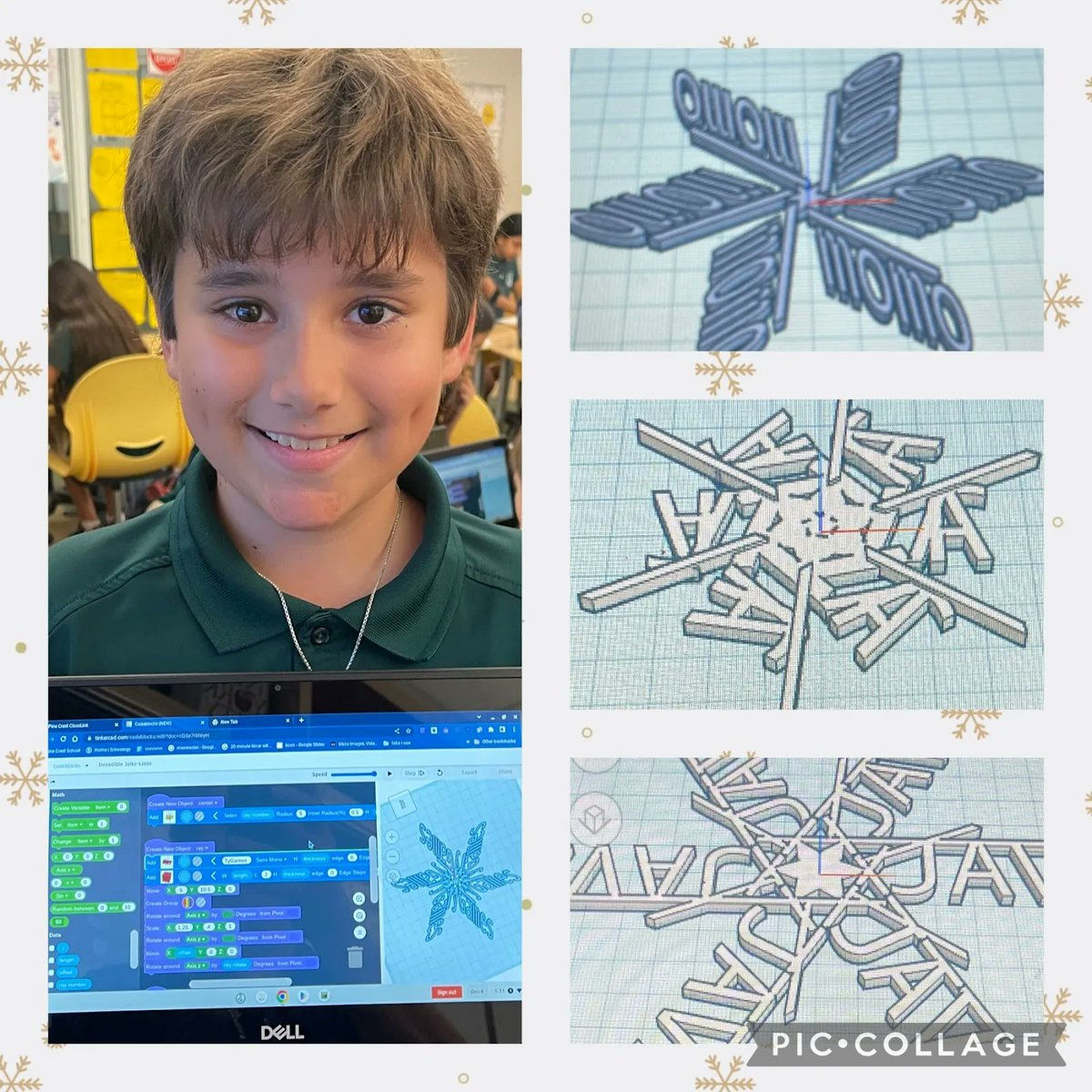 Wallpaper #kGgoIZMBSpphPi3-8C_5479 Tinkercad on Twitter Rt at Pcinnoinstitute Code Generated Snowflakes
