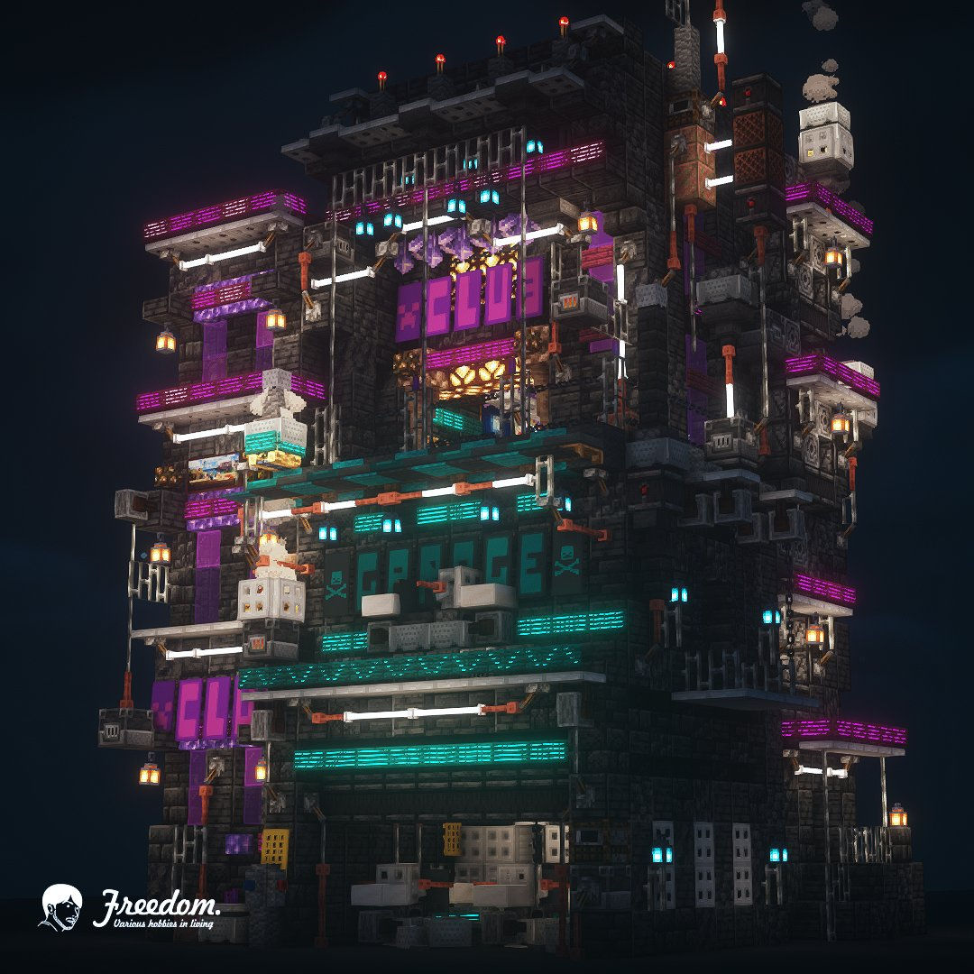 Wallpaper #FGfVEZMBSpphPi3-yPnY239 Cyberpunk City Minecraft