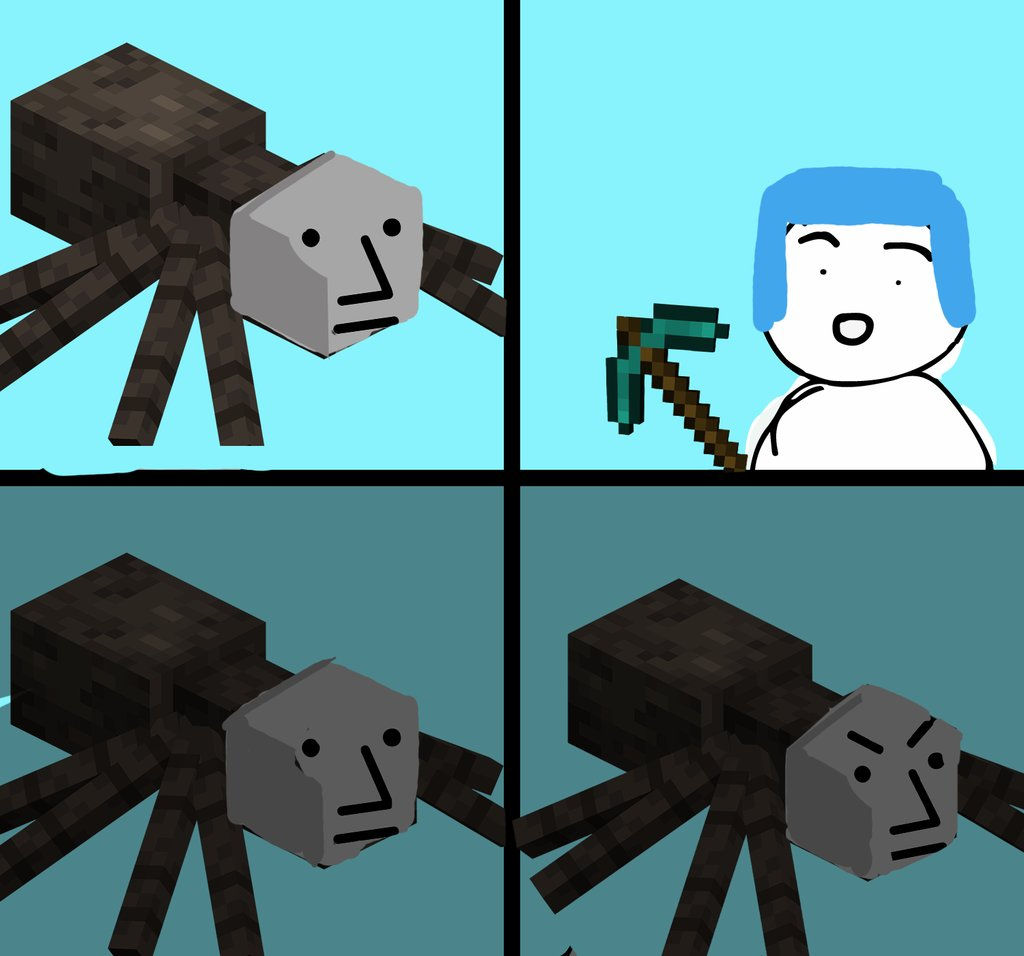 Wallpaper #nwCa6o4BSdW8dNoujg-z0 Minecraft Spider Meme