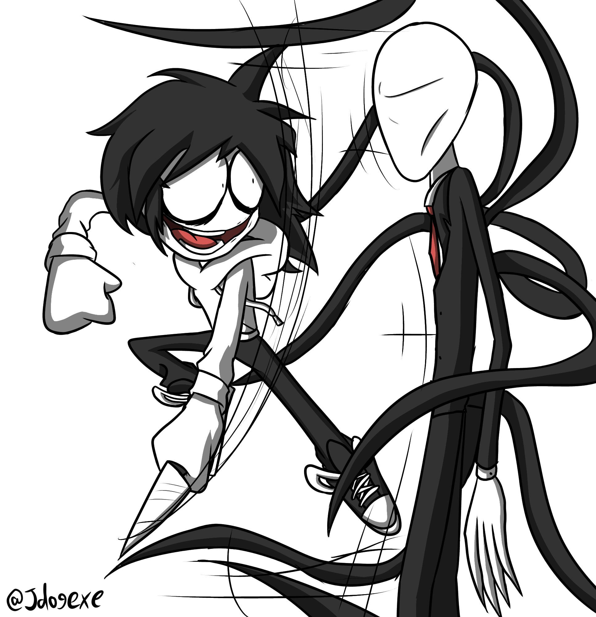 Wallpaper #wEDgL5MBJhL2WPbaU77v376 Slenderman vs Jeff the Killer Creepypasta