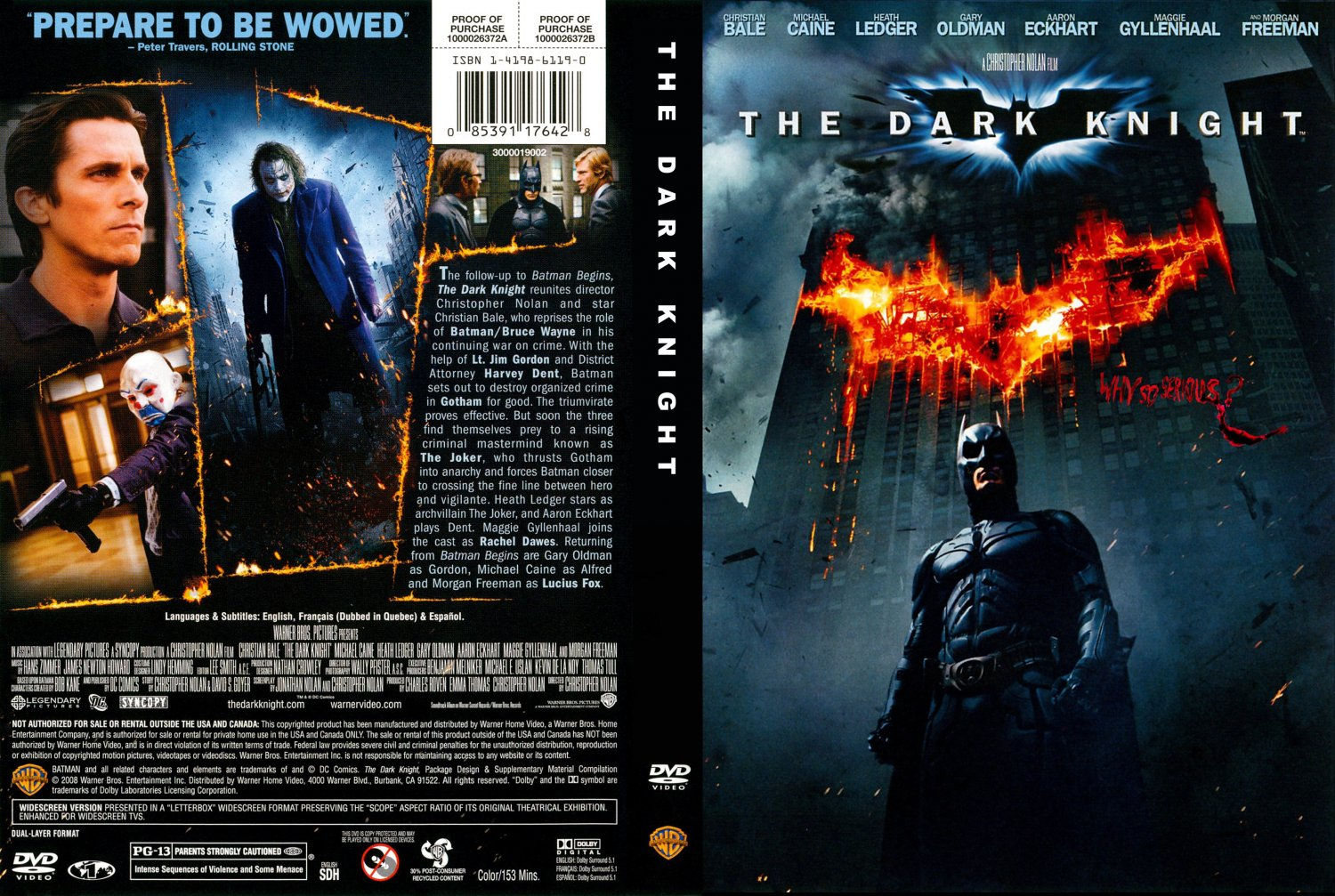 Wallpaper #5PQTOpMBKFX8bn3r7Hfd68 The Dark Knight Movie Dvd Scanned Covers Tdk1disca Dvd Covers