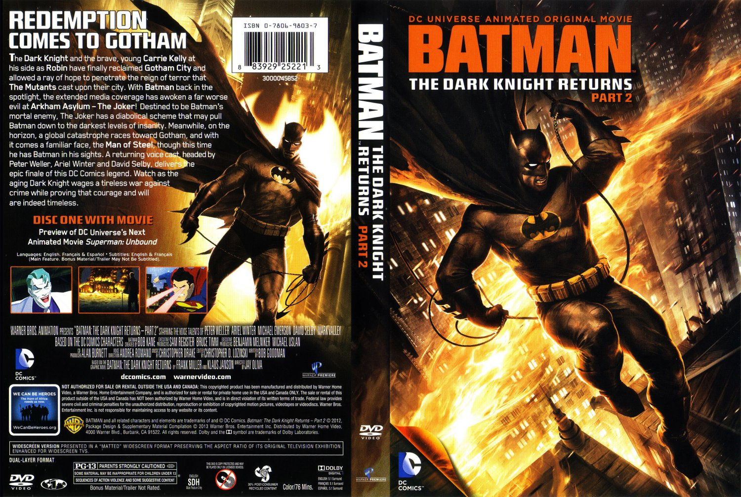 Wallpaper #JxkALI8BtGB6xQ78Lo_l10 Batman the Dark Knight Returns Part 2 Movie Dvd Scanned Covers