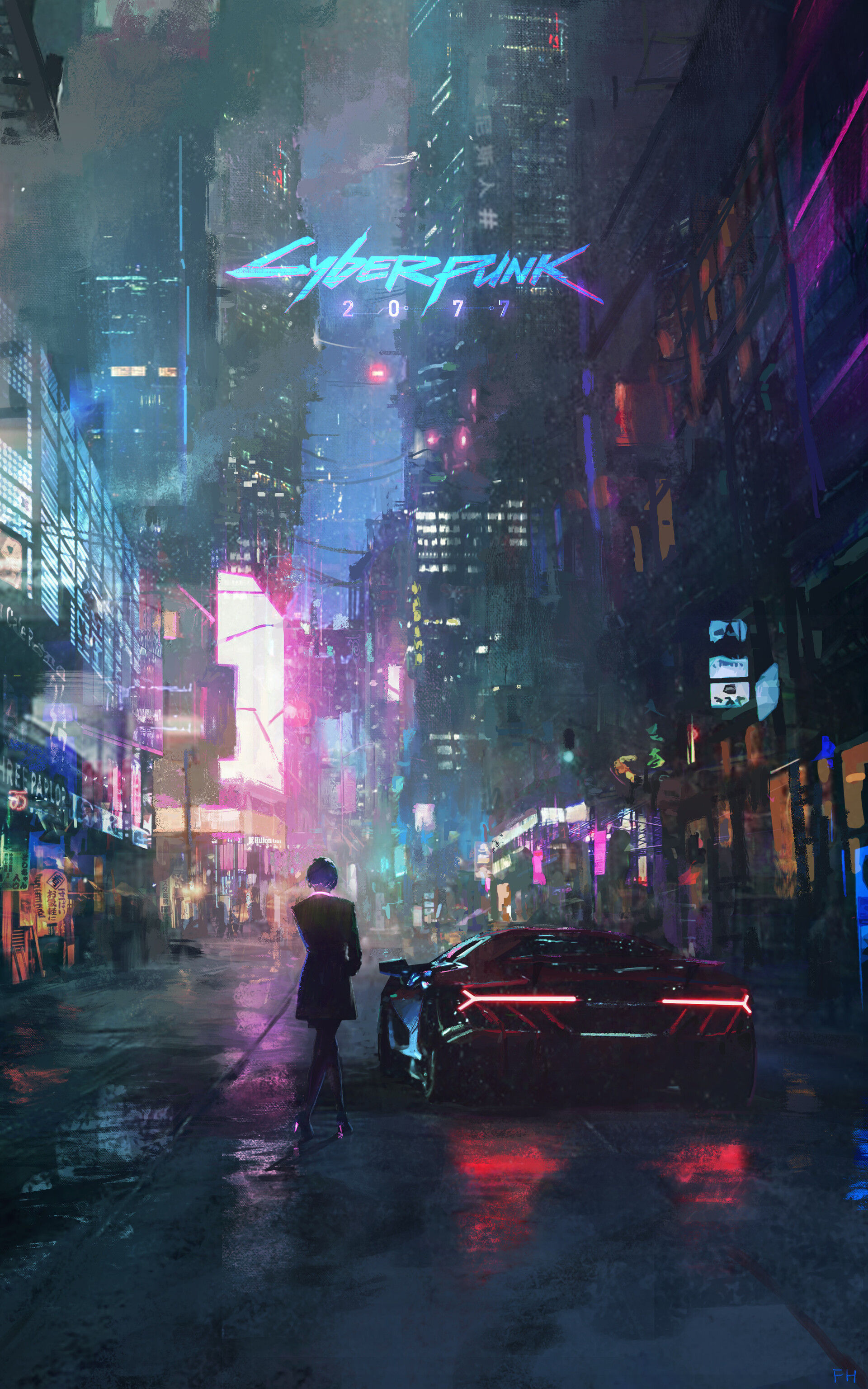Wallpaper #F2ch7JIBSpphPi3-8lH9194 Cyberpunk 2077 Cyber Neon Futurism Futuristic Dark Night