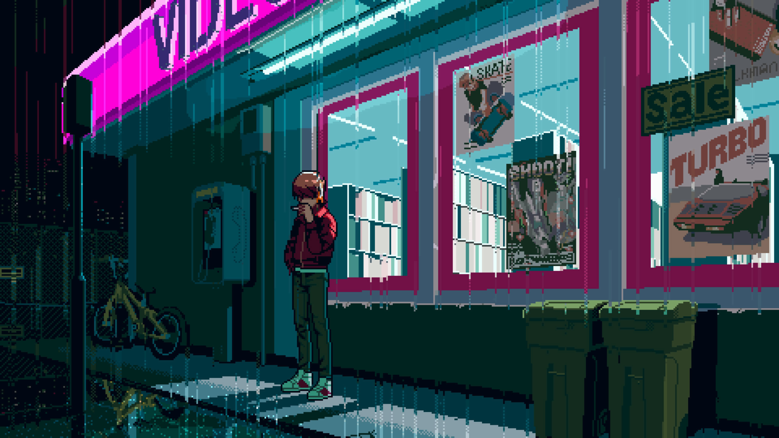 Wallpaper #42exDJMBSpphPi3-h9_r2 198x 1980s Pixel Art Retro Style Hi Bit Studios Video Game Art