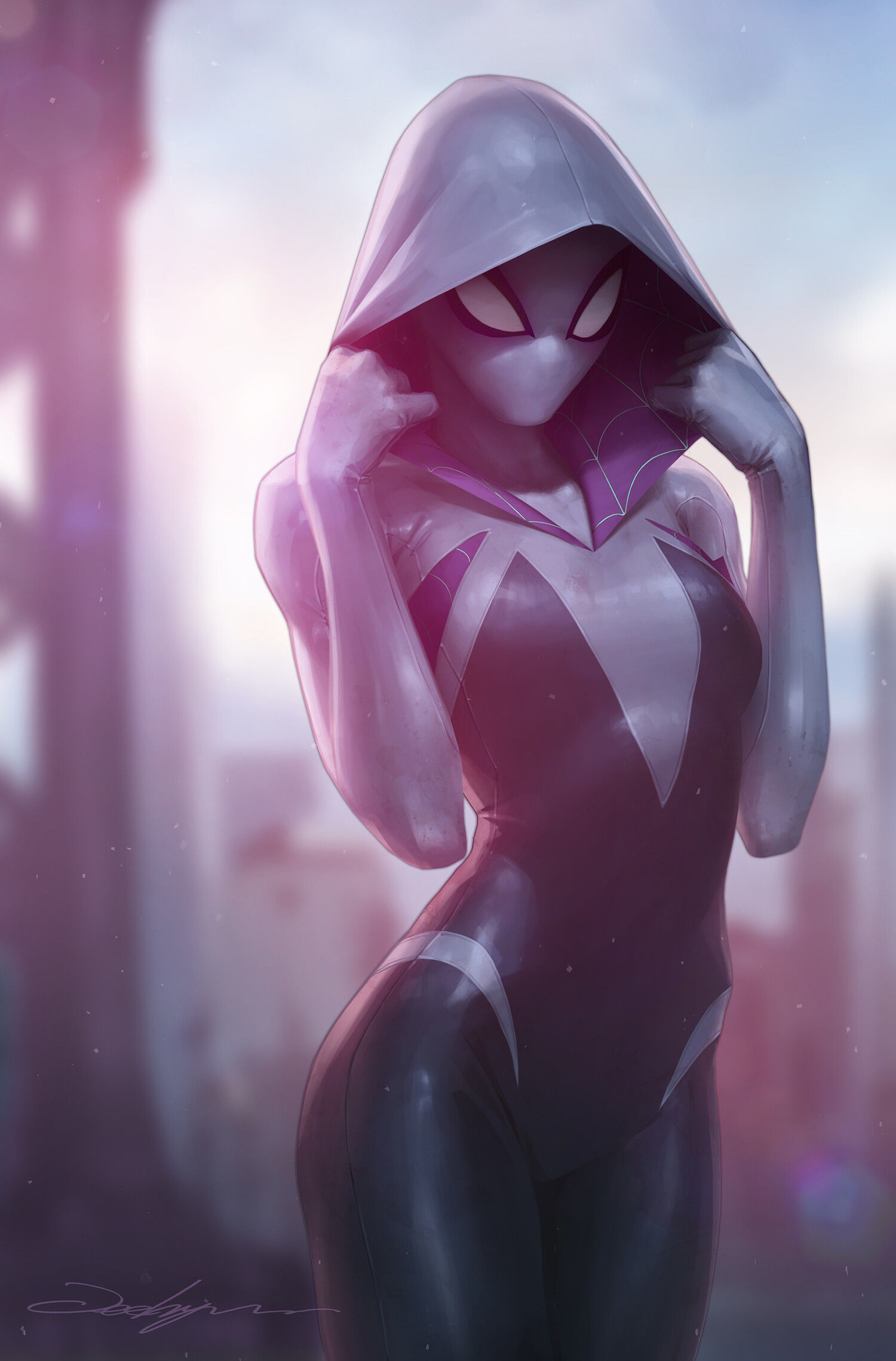 Wallpaper #AfSaOpMBKFX8bn3rEnm3131 Fantasy Girl Women Jeehyung Lee Spider Gwen Hoods Artwork Marvel