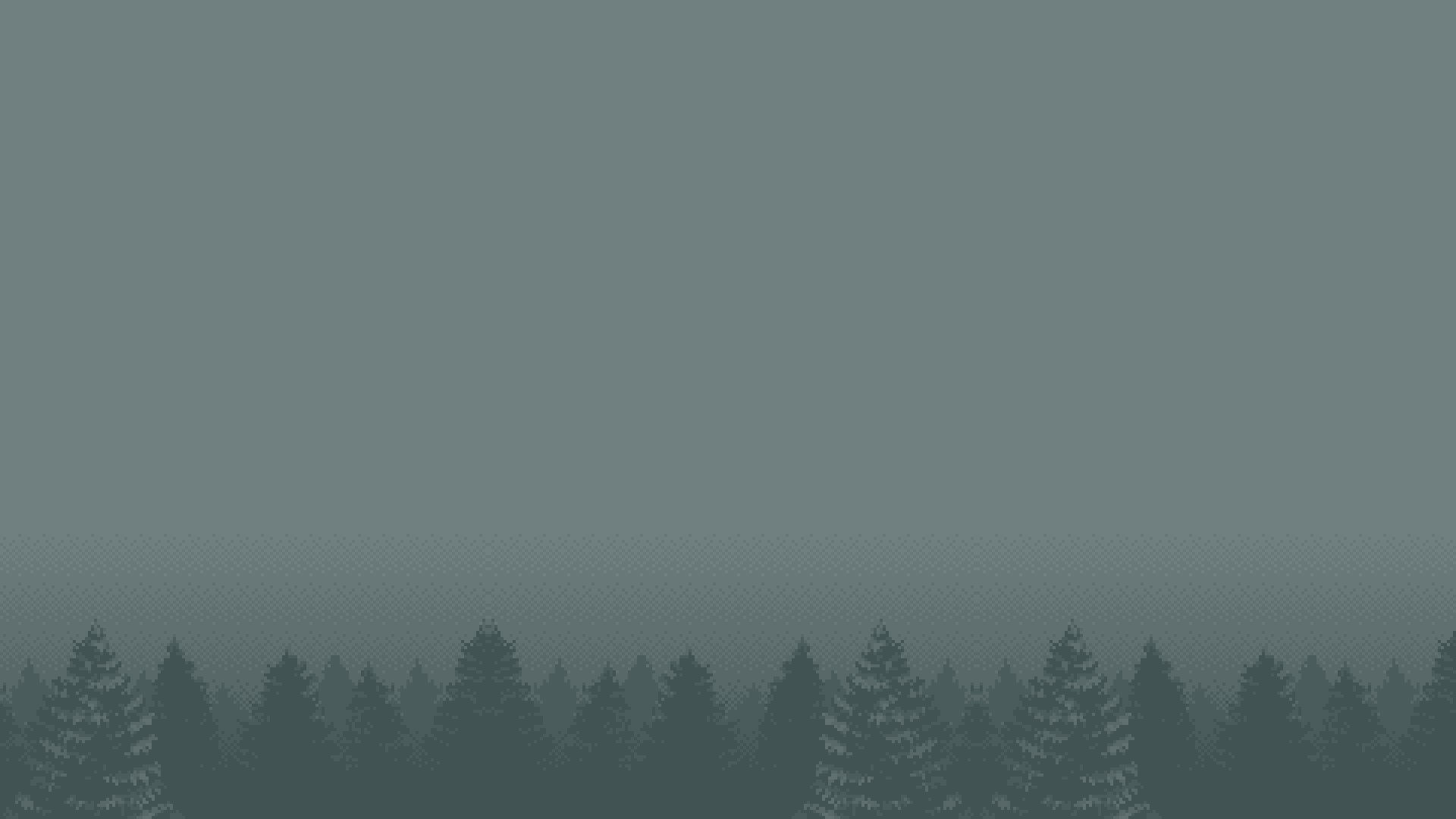 Wallpaper #YVanepcBsd6xcFiEltxK66 Pixel Art Minimalism Trees Nature Simple Background Digital Art