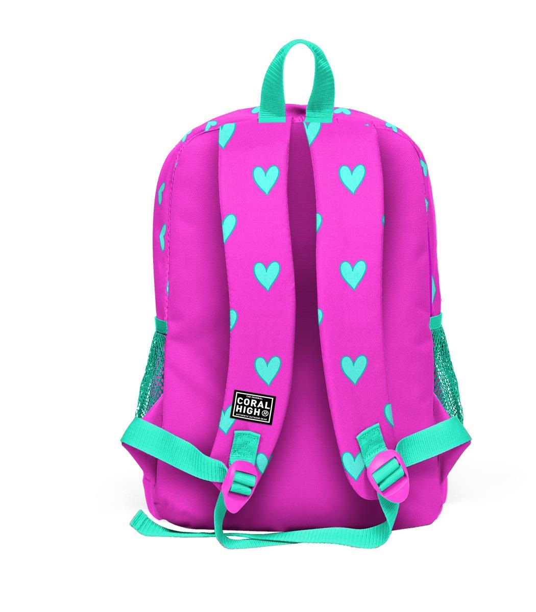 Wallpaper #Tmd395IBSpphPi3-tobx382 Coral High Kids Four Compartment School Backpack Neon Pink Water