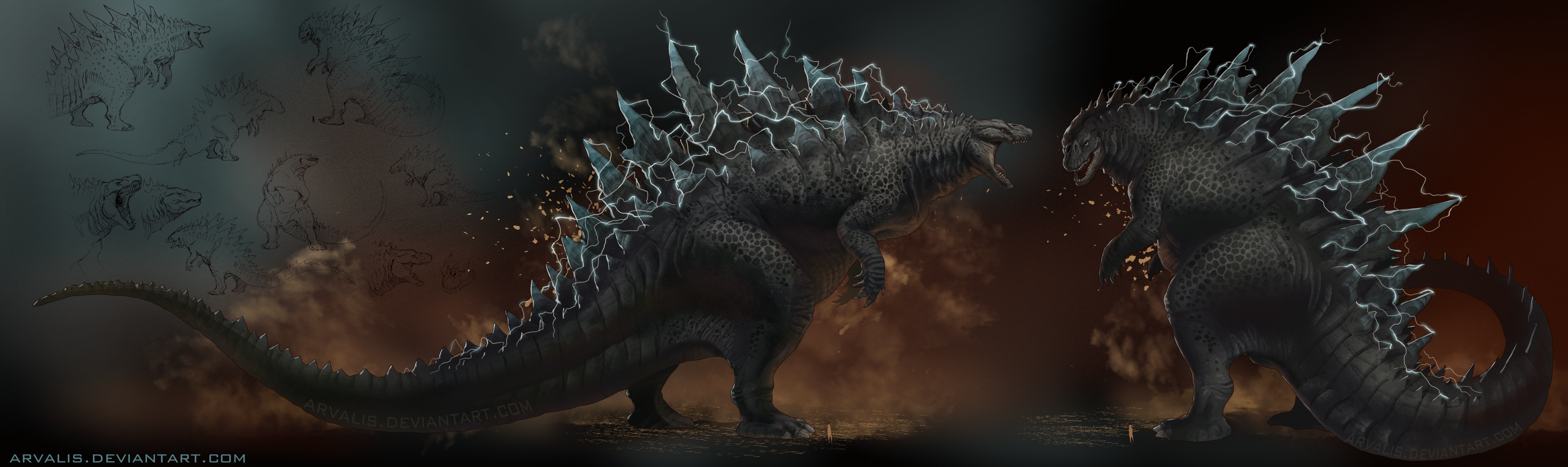 Wallpaper #jxmZLo8BtGB6xQ78-ZXt33 Godzilla Concept Sketches by Arvalis on Deviantart