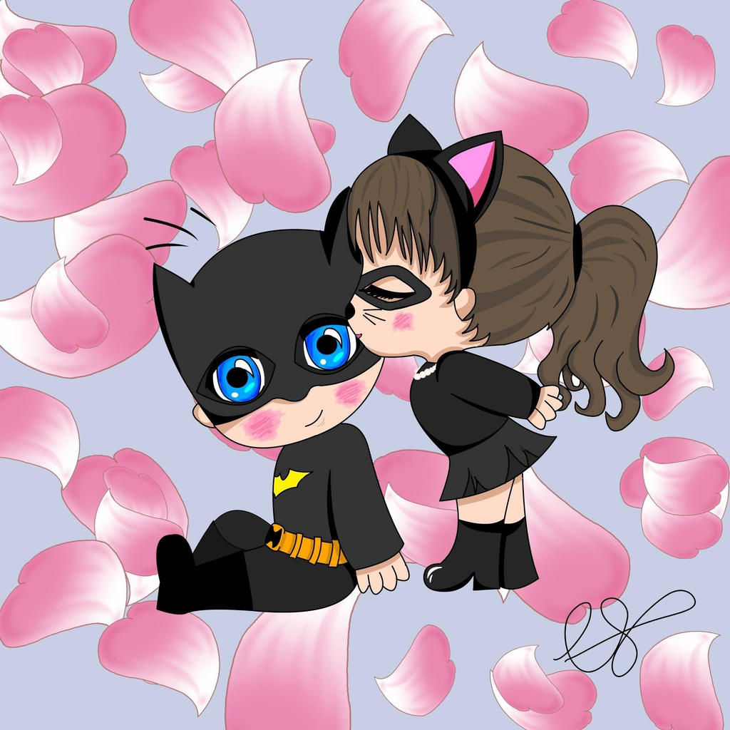 Wallpaper #KWf9_JIBSpphPi3-HZrD151 Chibi Batman and Catwoman by Pinkhaireddeviant on Deviantart