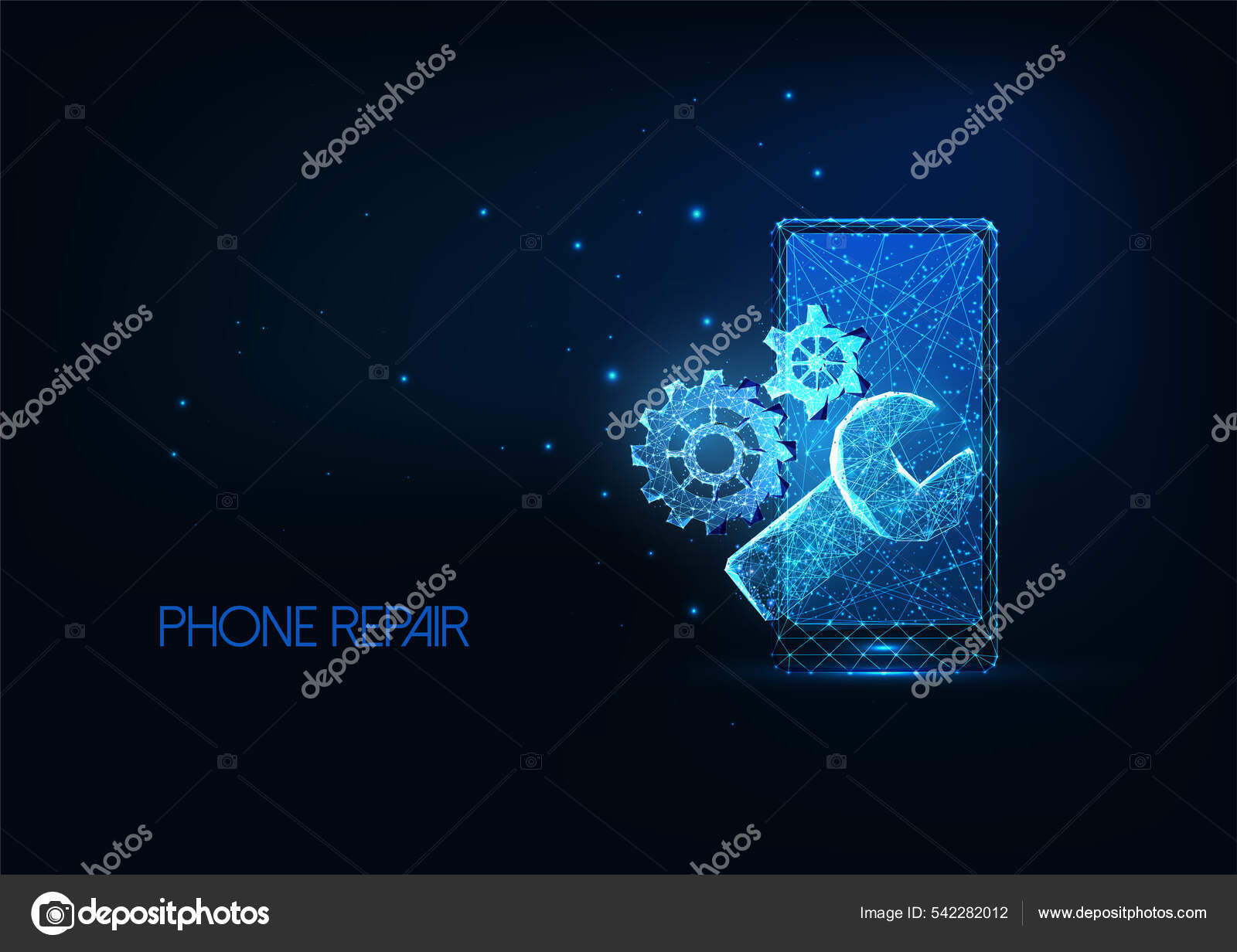 Wallpaper #zmfP-5IBSpphPi3-dpXT186 Futuristic Phone Repair Service Concept with Glowing Low Polygonal