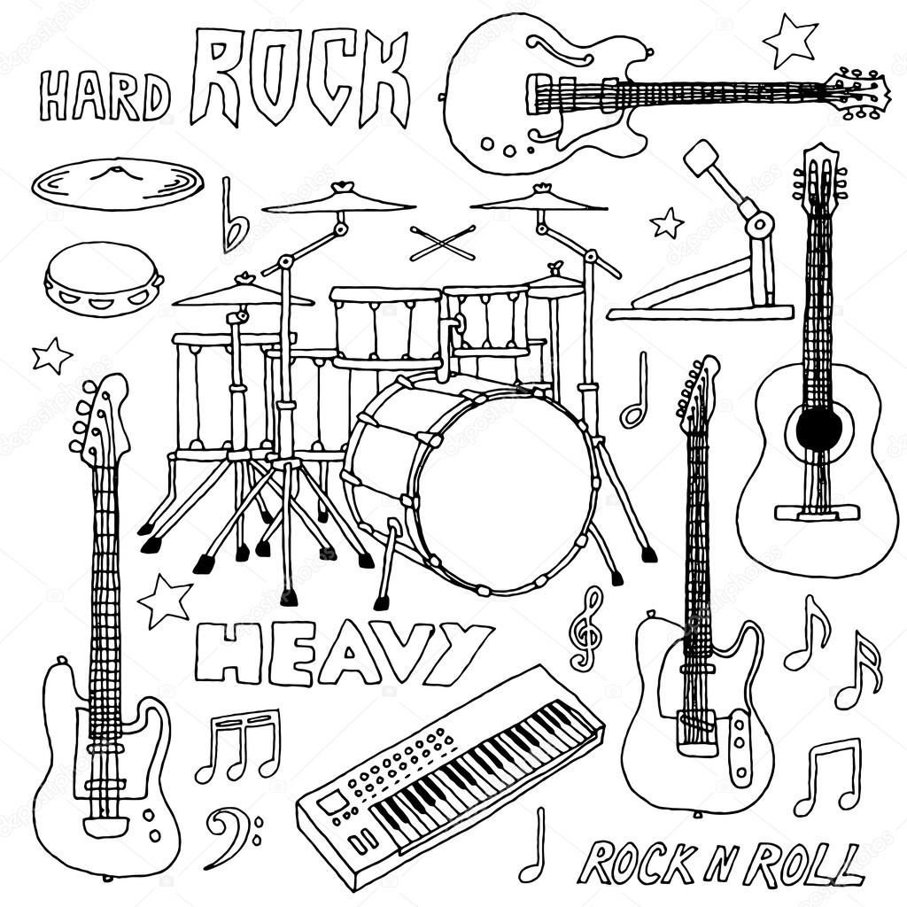 Wallpaper #3Gg1FpMBSpphPi3-TApb277 Rock Band Set Illustration Stock Vector Sashatigar 51488177
