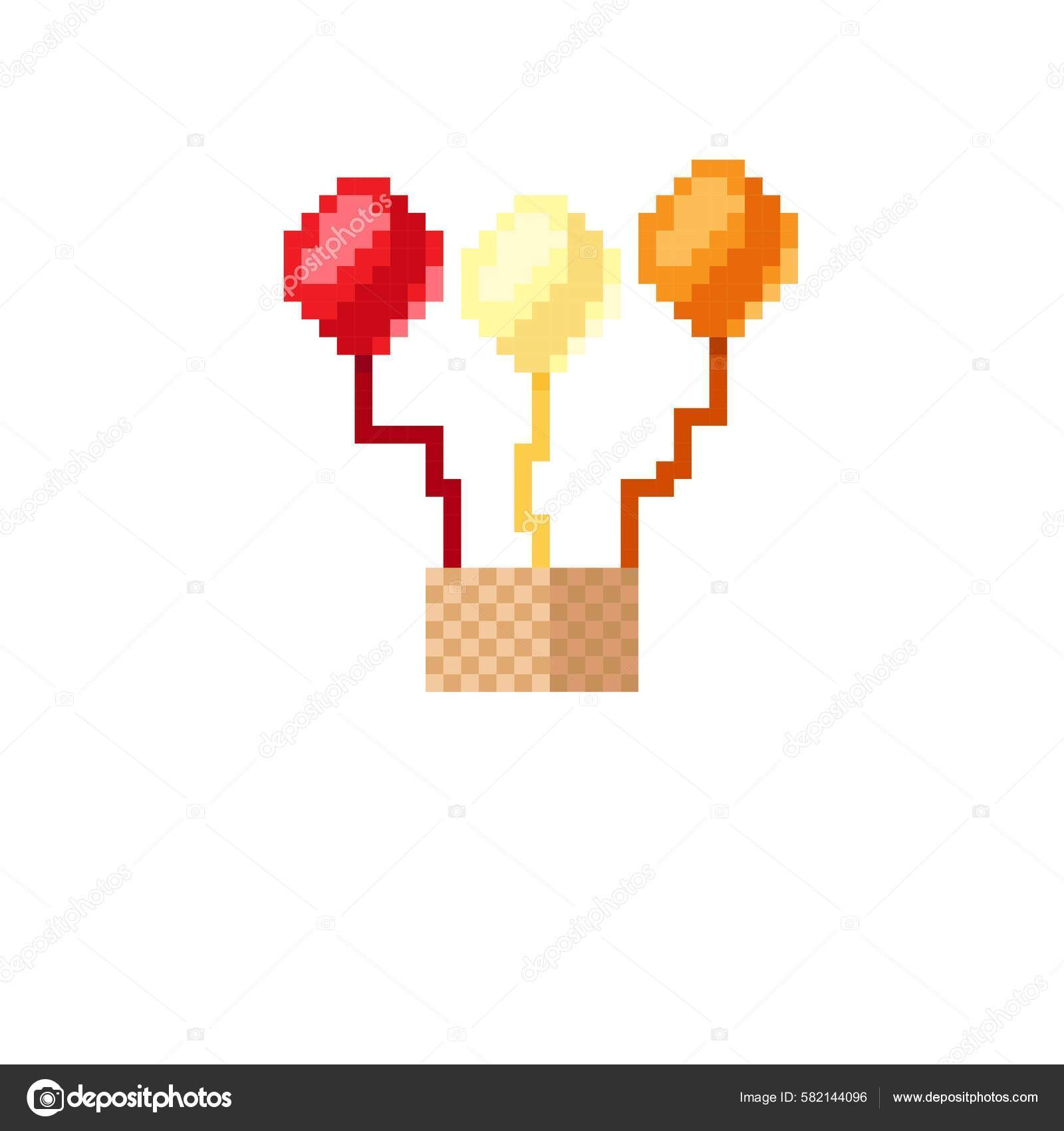 Wallpaper #a0D6MJMBJhL2WPbaiMSr136 Pixel Art Ballon Isole Sur Fond Blanc Illustration Vectorielle Pixel