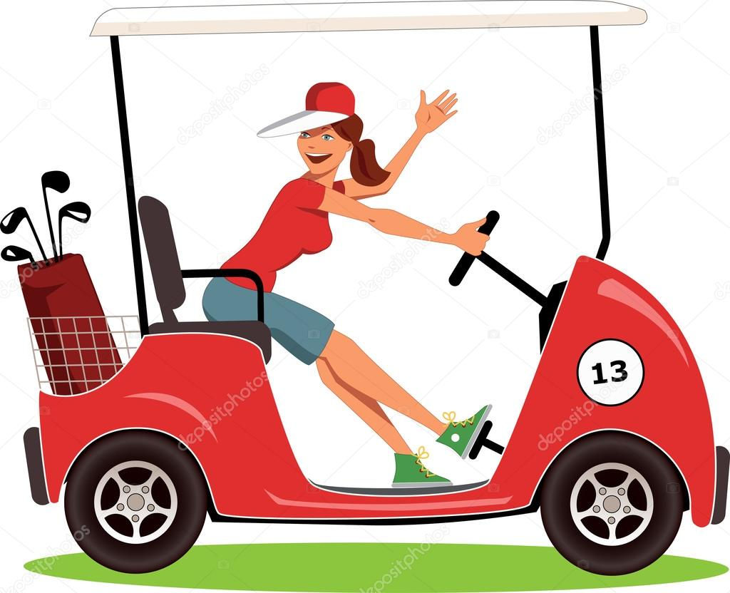 Wallpaper #Tj9HPJMBLiIJ4c9O7ZGl276 Woman Driving a Golf Cart Vector Image by Aleutie Vector Stock